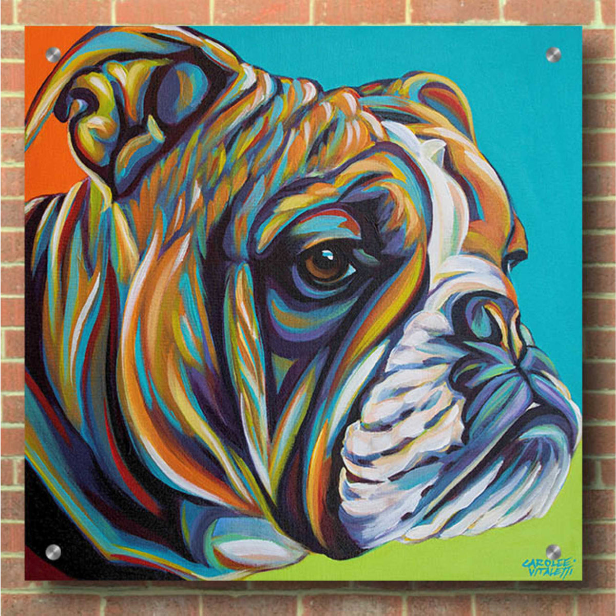 Epic Art 'Dog Friend I' by Carolee Vitaletti, Acrylic Glass Wall Art,36x36