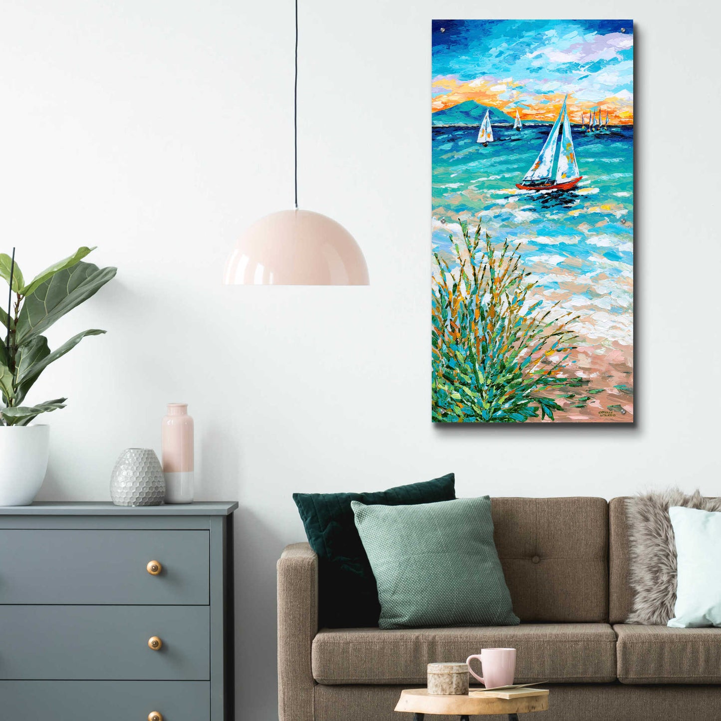 Epic Art 'Bright Eyes' by Carolee Vitaletti, Acrylic Glass Wall Art,24x48