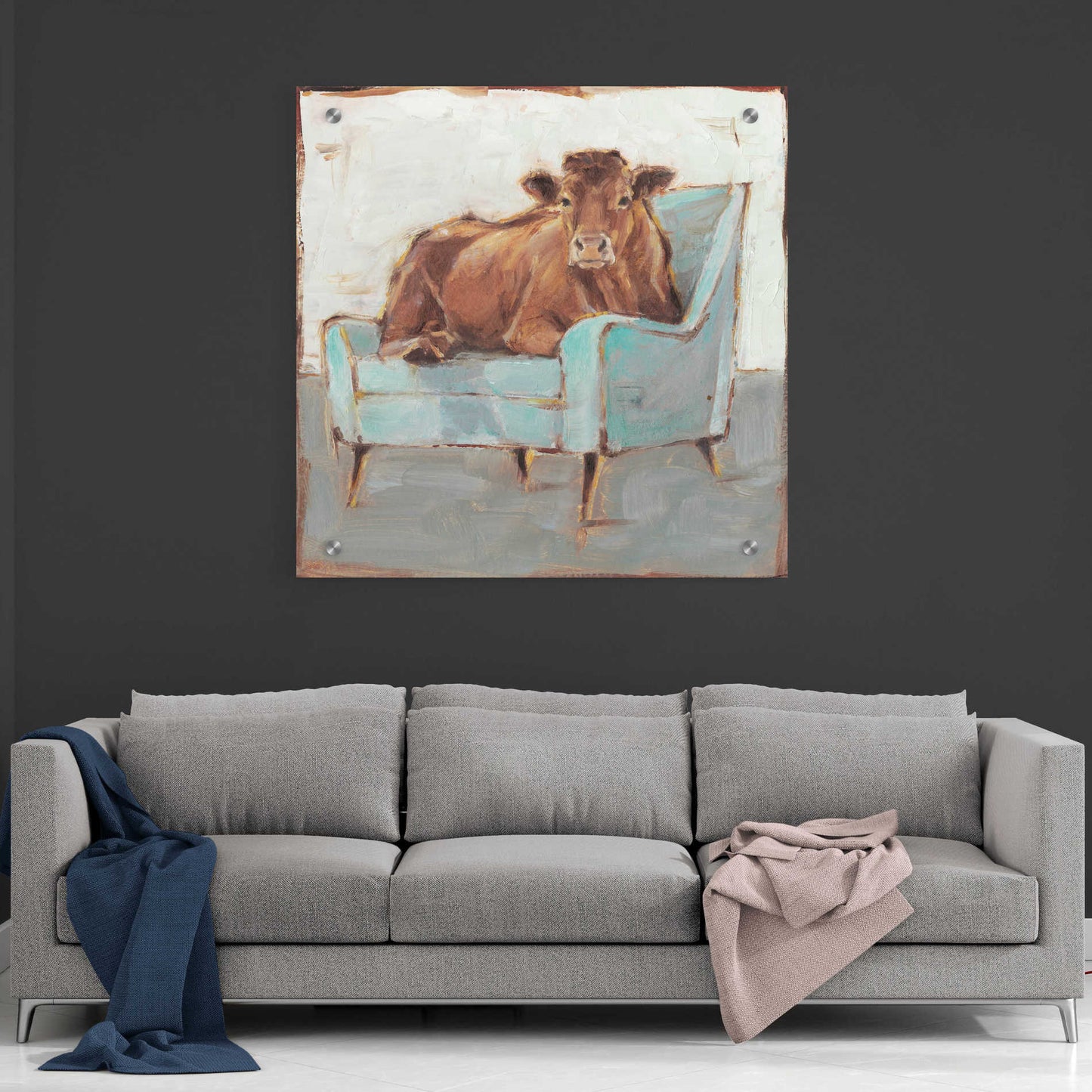 Epic Art 'Moo-ving In IV' by Ethan Harper, Acrylic Glass Wall Art,36x36