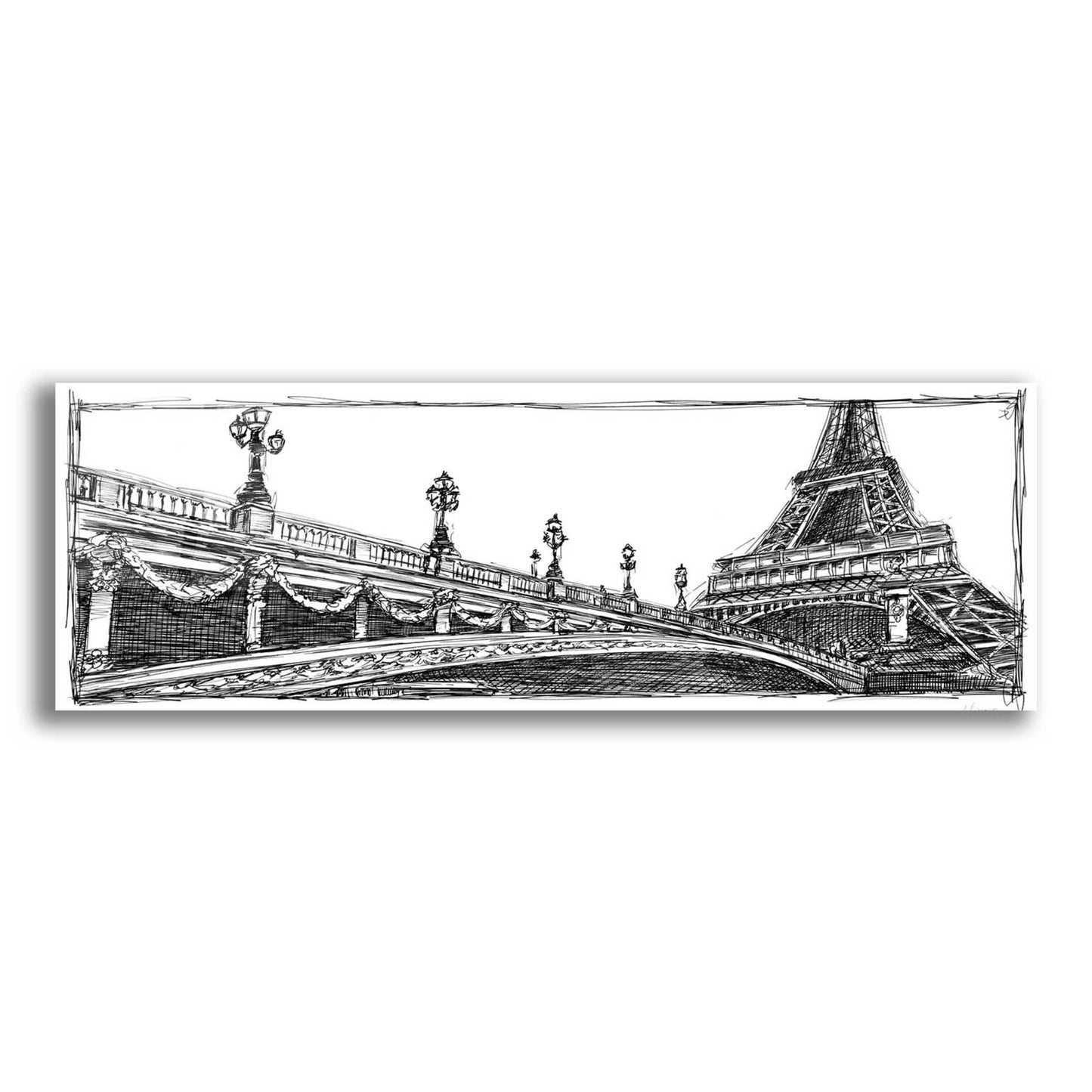 Epic Art 'Study of Paris' by Ethan Harper, Acrylic Glass Wall Art,48x16