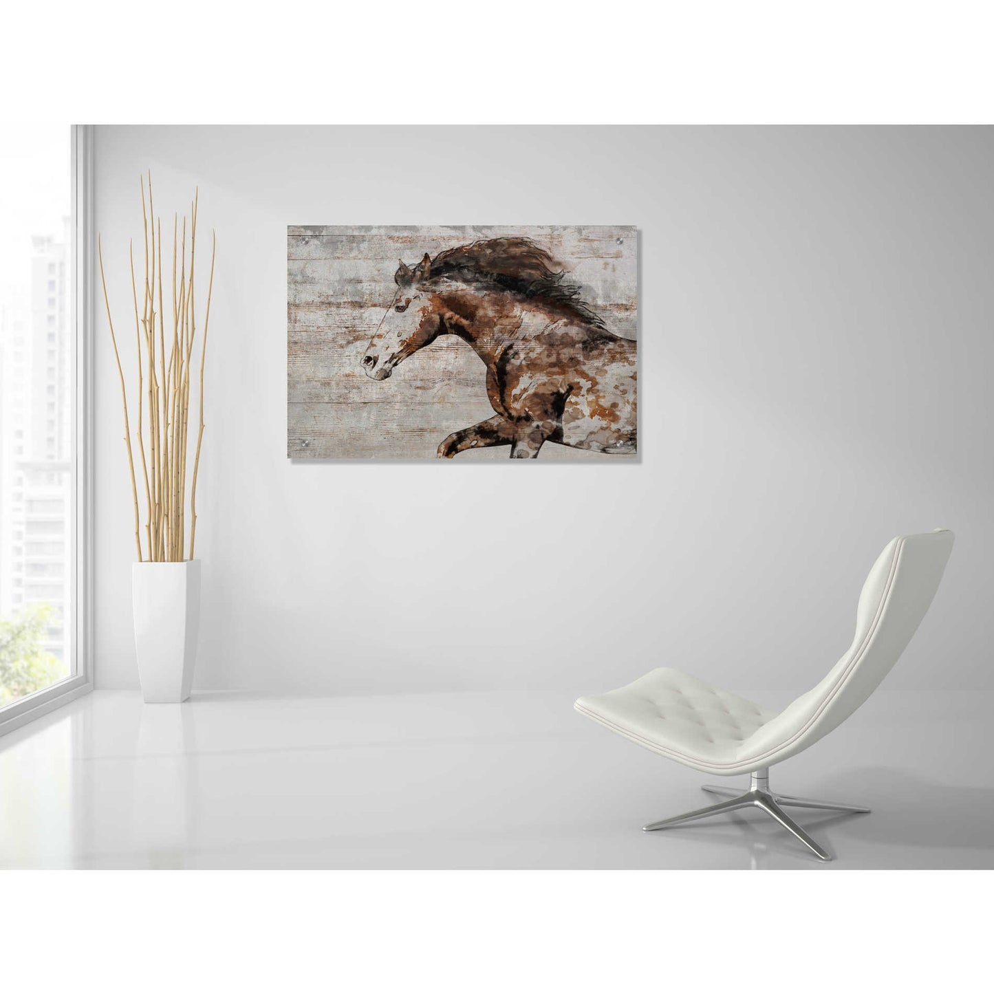 Epic Art 'WILD HORSE RUNNING 4' by Irena Orlov, Acrylic Glass Wall Art,36x24