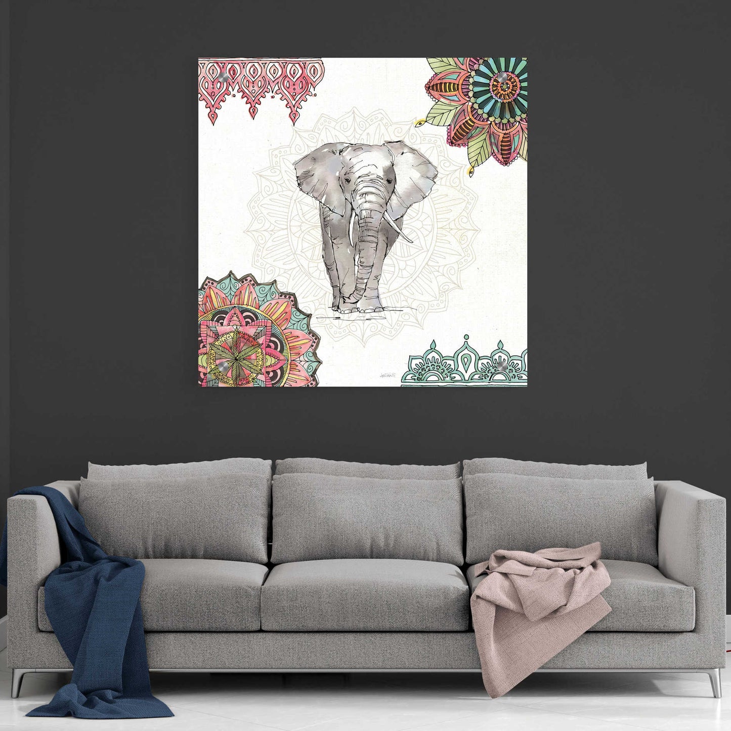 Epic Art 'Mandala Morning IV' by Ann Tavoletti, Acrylic Glass Wall Art,36x36