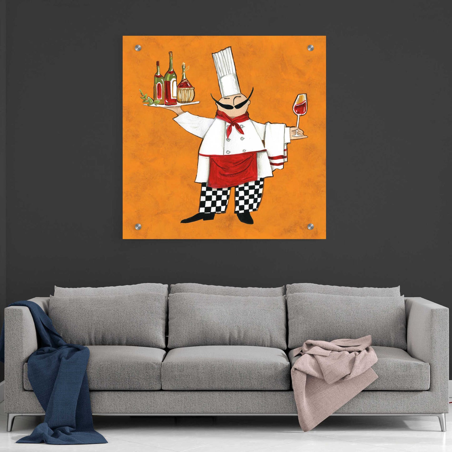 Epic Art 'Vino Chef in Color' by Ann Tavoletti, Acrylic Glass Wall Art,36x36