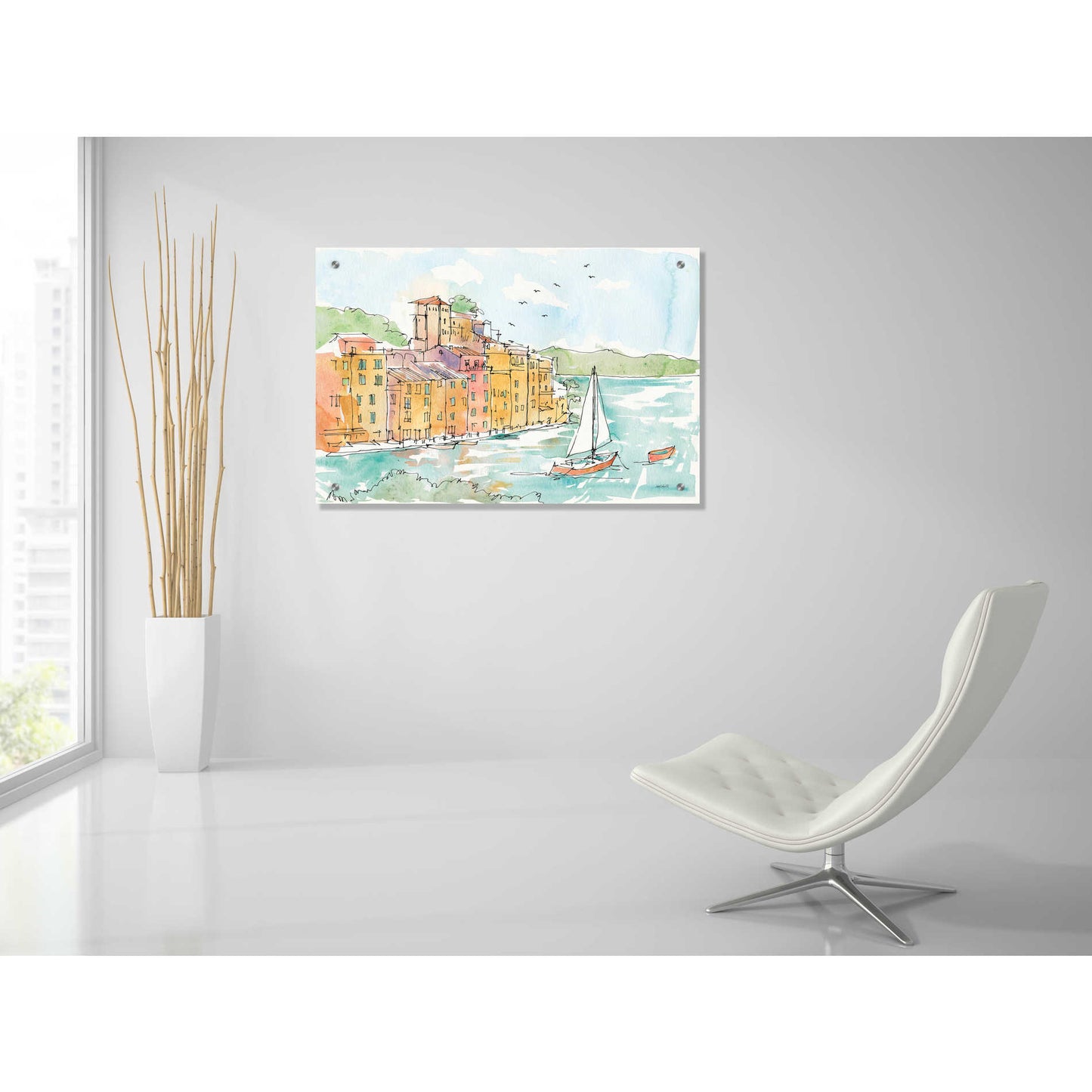 Epic Art 'Portofino II' by Ann Tavoletti, Acrylic Glass Wall Art,36x24