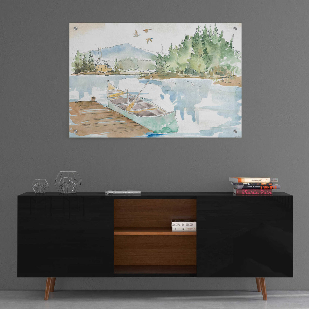 Epic Art 'Lakehouse I' by Ann Tavoletti, Acrylic Glass Wall Art,36x24