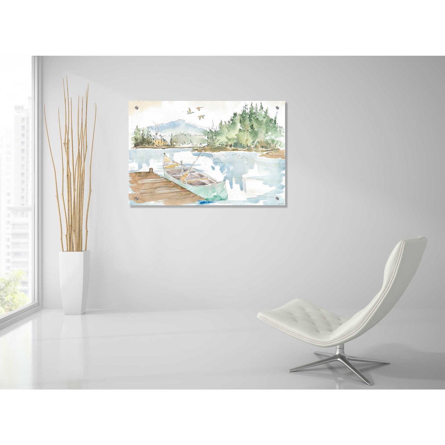 Epic Art 'Lakehouse I' by Ann Tavoletti, Acrylic Glass Wall Art,36x24