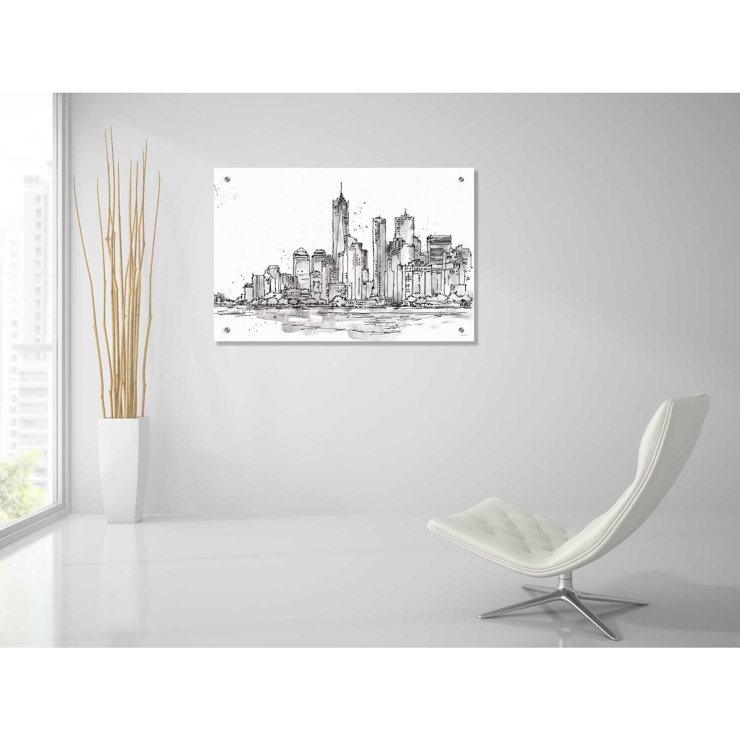 Epic Art 'Skyline Sketches I' by Ann Tavoletti, Acrylic Glass Wall Art,36x24