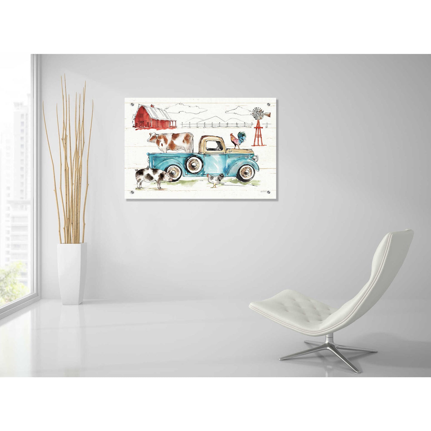 Epic Art 'Down on the Farm I' by Ann Tavoletti, Acrylic Glass Wall Art,36x24