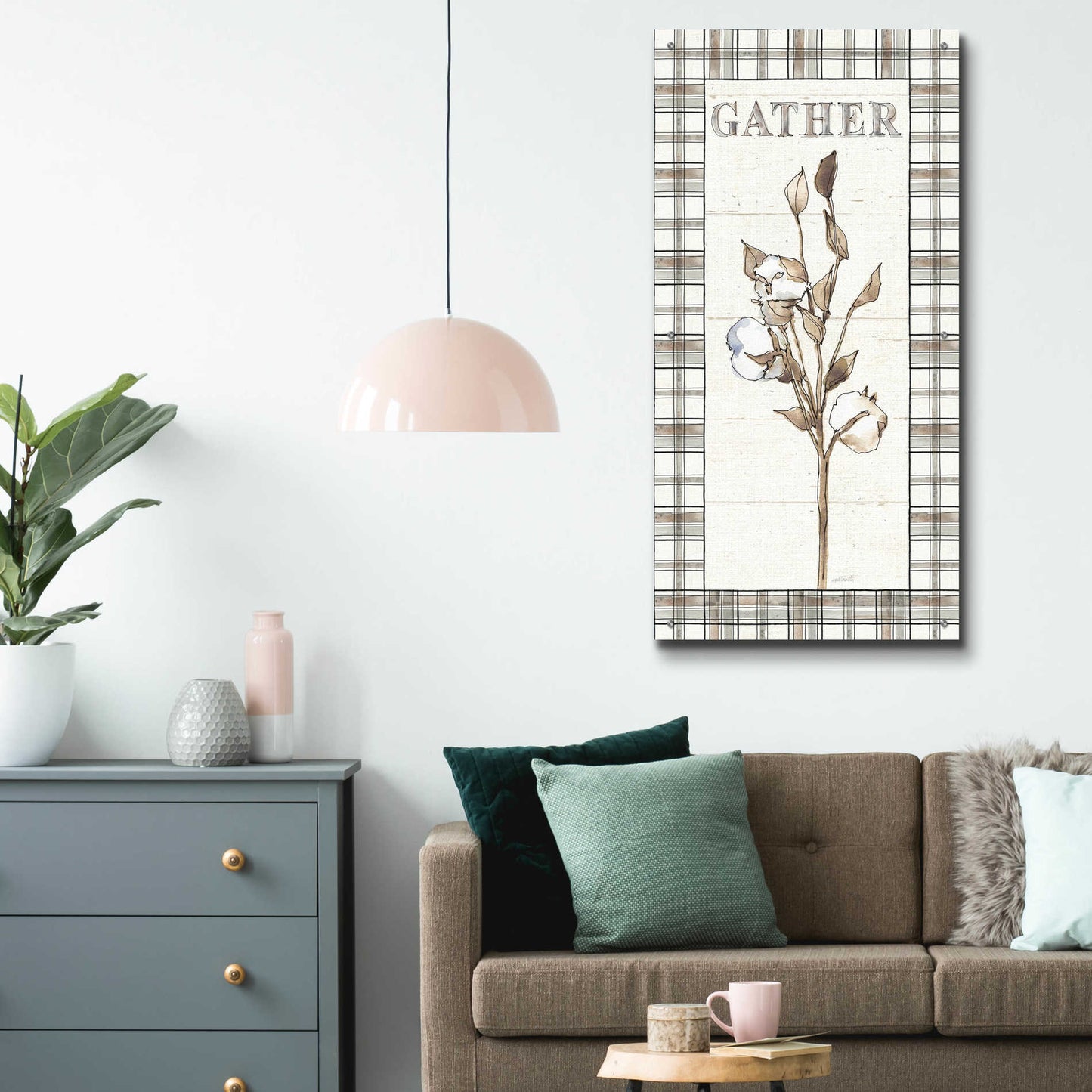 Epic Art 'Farm Memories X Gather' by Ann Tavoletti, Acrylic Glass Wall Art,24x48