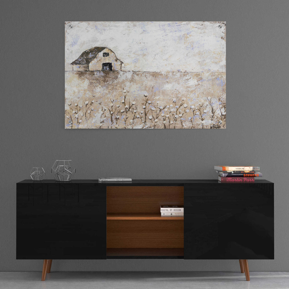 Epic Art 'Cotton Farms' by Britt Hallowell, Acrylic Glass Wall Art,36x24