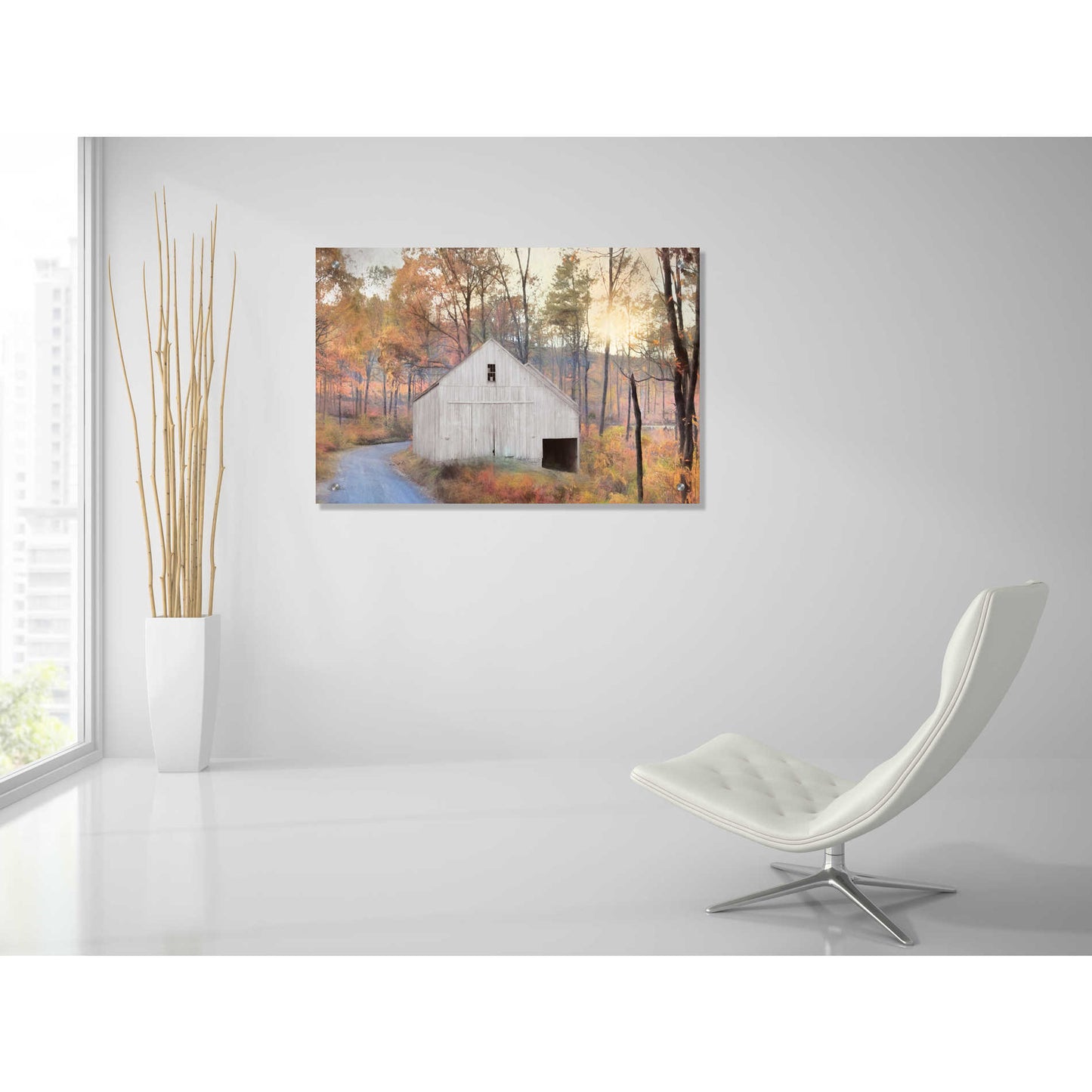 Epic Art 'Fall at the Barn' by Lori Deiter, Acrylic Glass Wall Art,36x24
