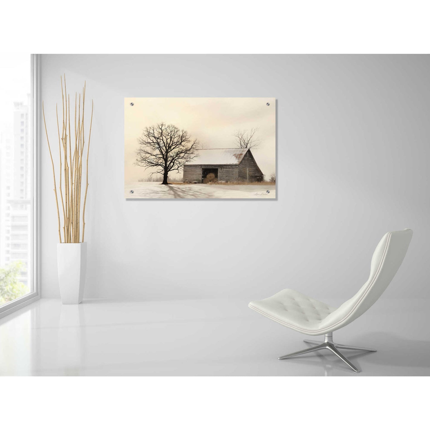 Epic Art 'Winter Shadows' by Lori Deiter, Acrylic Glass Wall Art,36x24