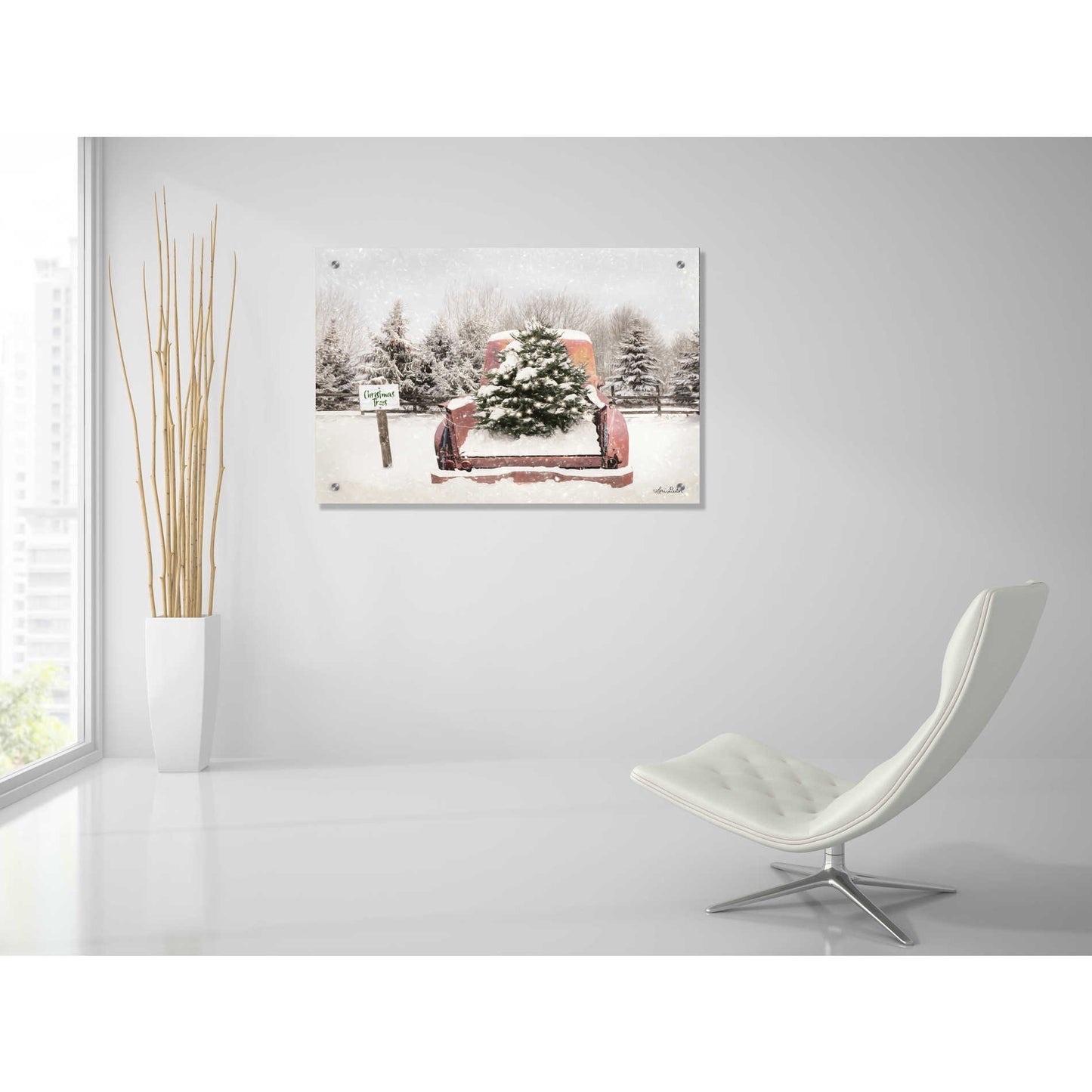 Epic Art 'Rustic Christmas Trees' by Lori Deiter, Acrylic Glass Wall Art,36x24