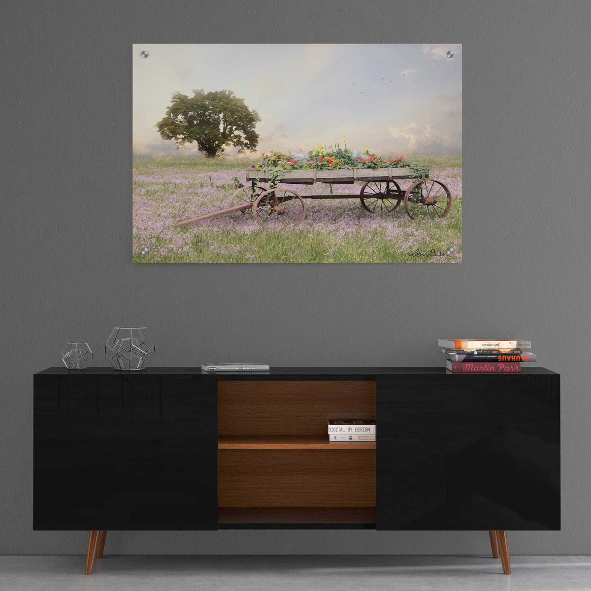 Epic Art 'Flower Wagon at Sunset' by Lori Deiter, Acrylic Glass Wall Art,36x24