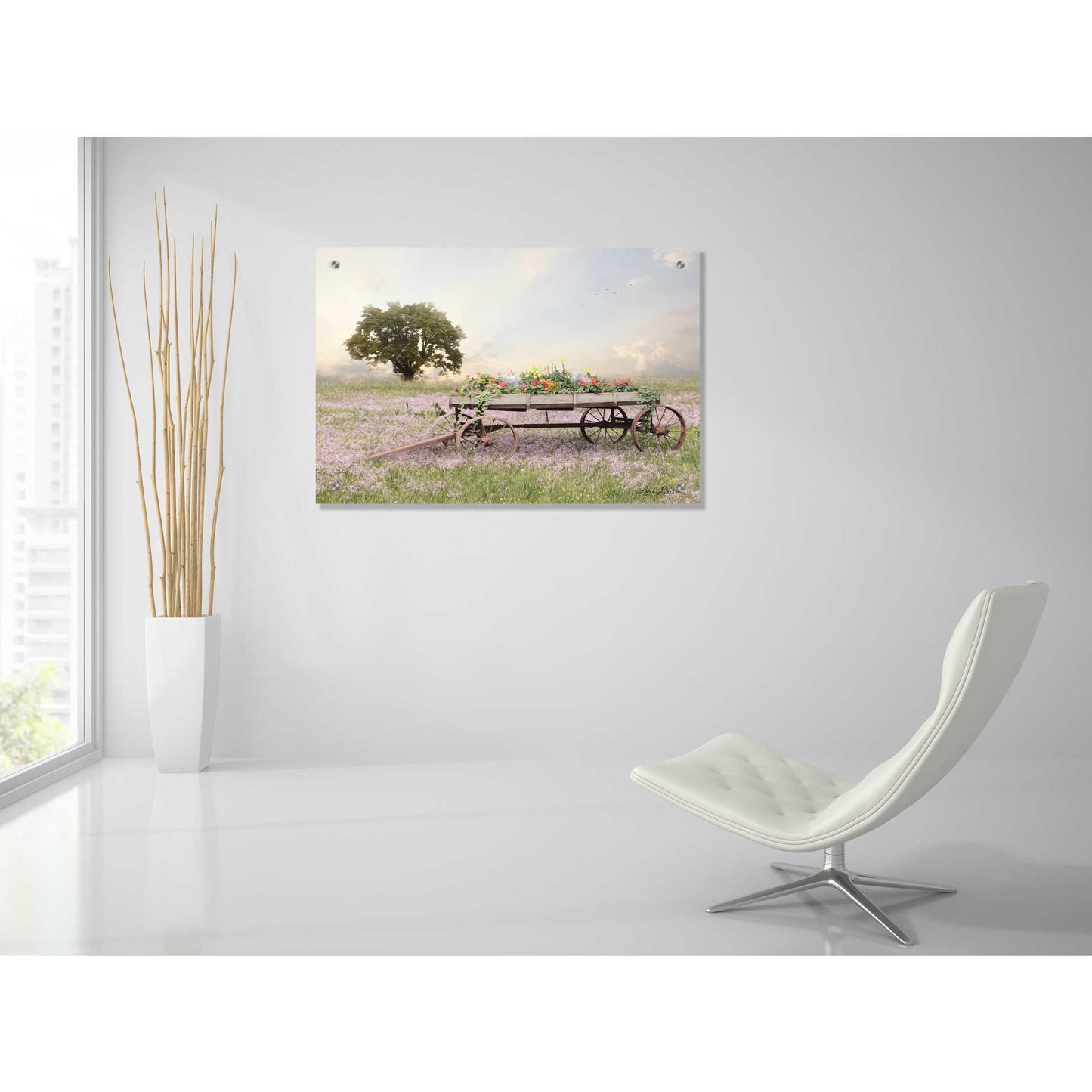 Epic Art 'Flower Wagon at Sunset' by Lori Deiter, Acrylic Glass Wall Art,36x24