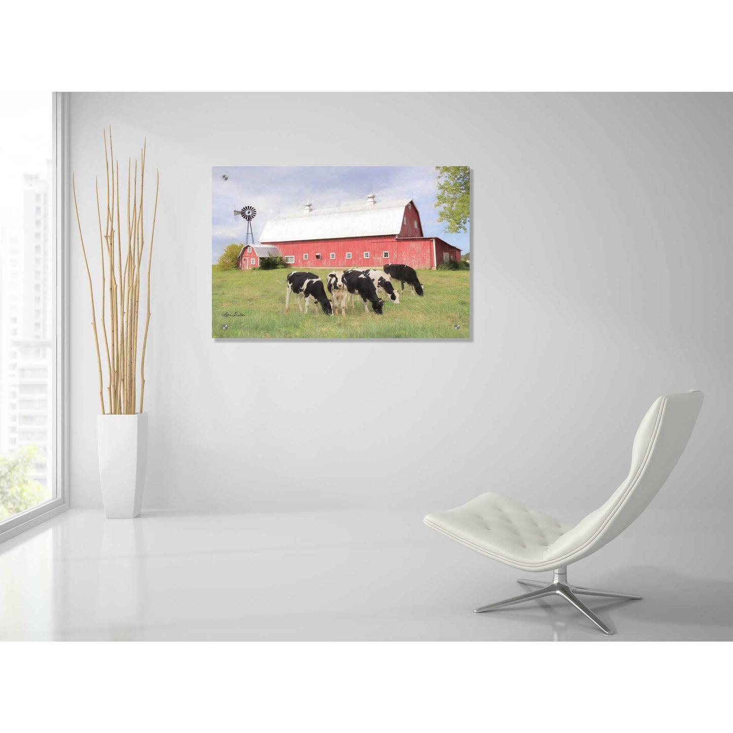 Epic Art 'Henderson Cows' by Lori Deiter, Acrylic Glass Wall Art,36x24