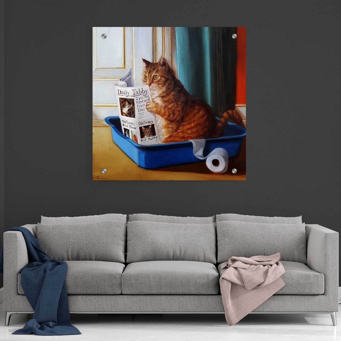 Epic Art 'Kitty Throne' by Lucia Heffernan, Acrylic Glass Wall Art,36x36