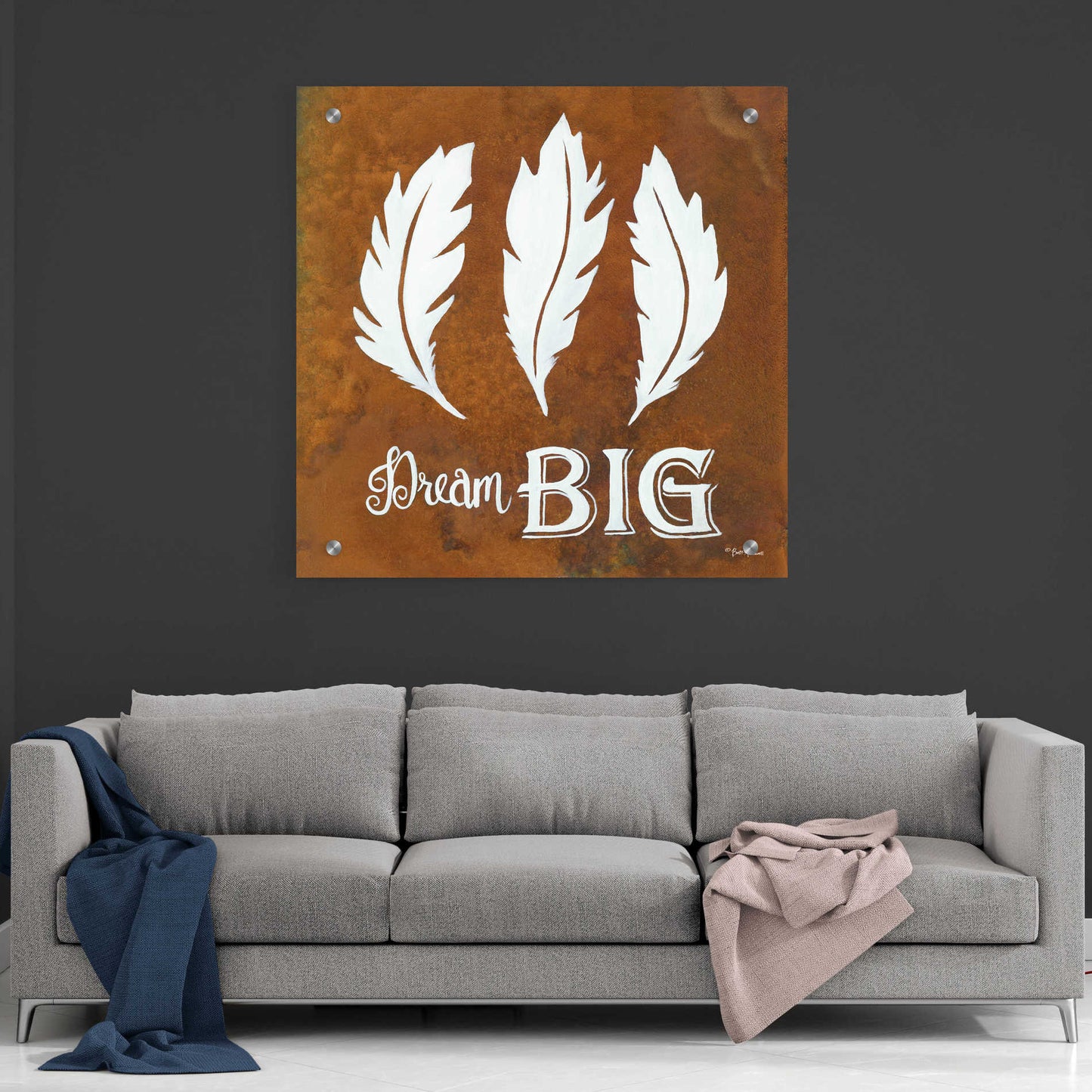 Epic Art 'Dream Big' by Britt Hallowell, Acrylic Glass Wall Art,36x36