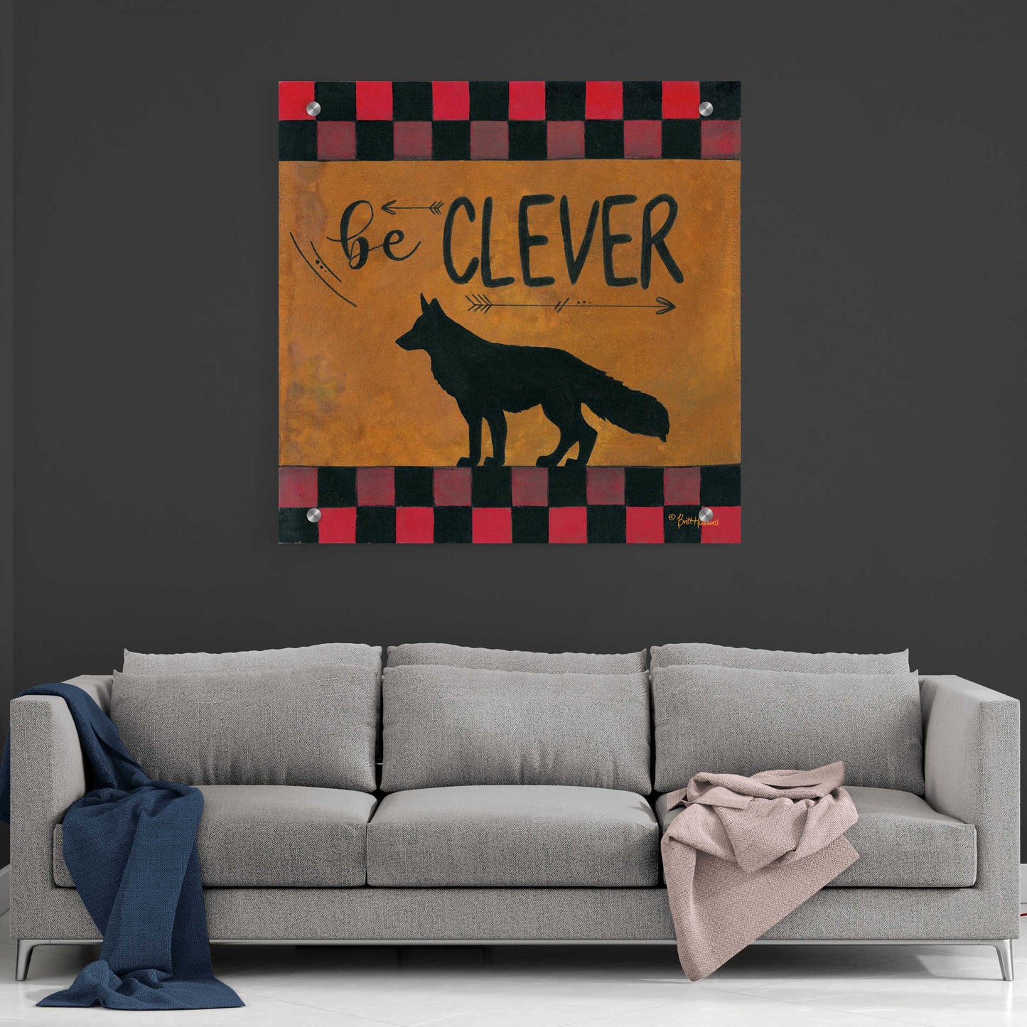 Epic Art 'Be Clever' by Britt Hallowell, Acrylic Glass Wall Art,36x36