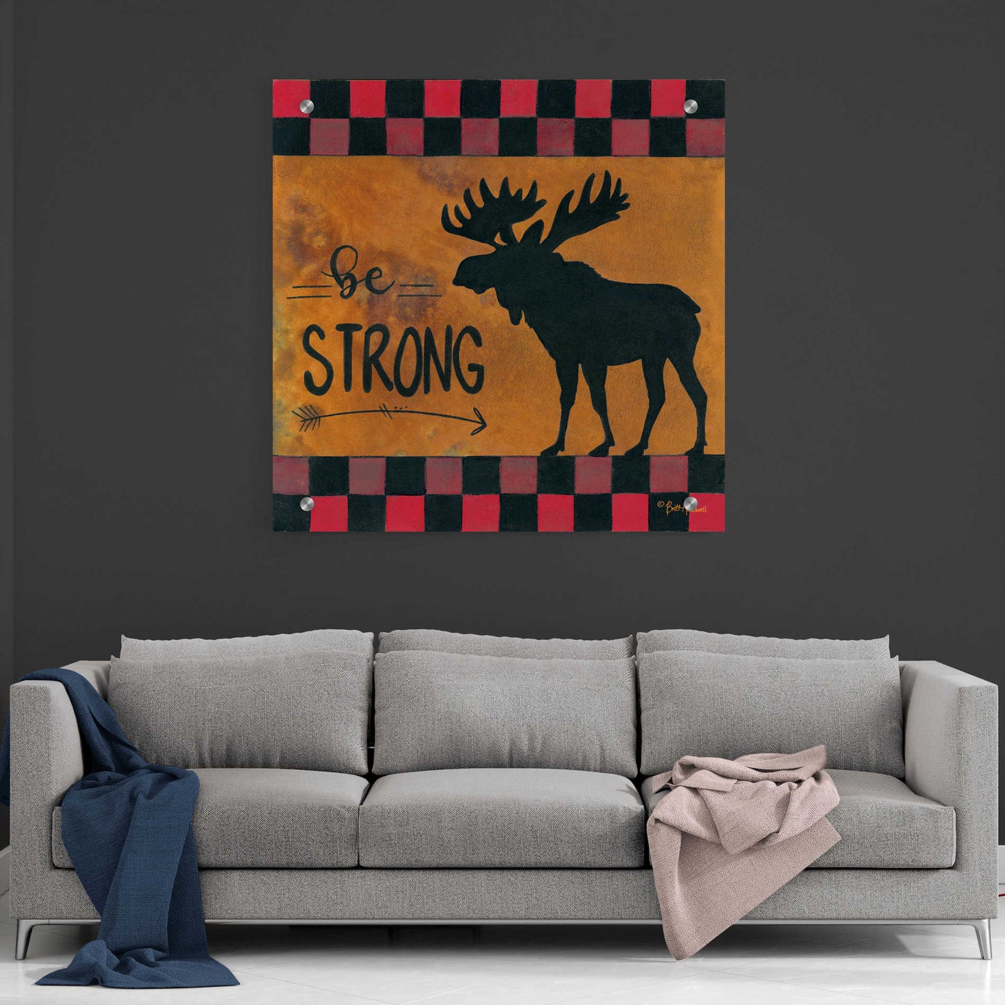 Epic Art 'Be Strong' by Britt Hallowell, Acrylic Glass Wall Art,36x36