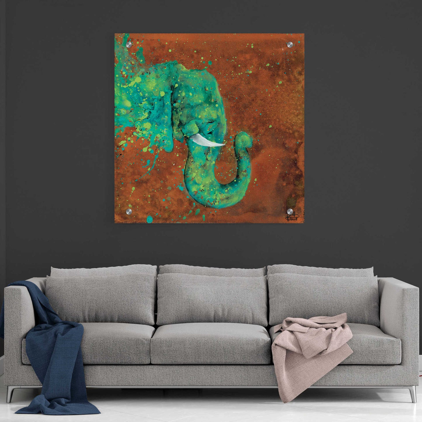 Epic Art 'Splashing Forth' by Britt Hallowell, Acrylic Glass Wall Art,36x36