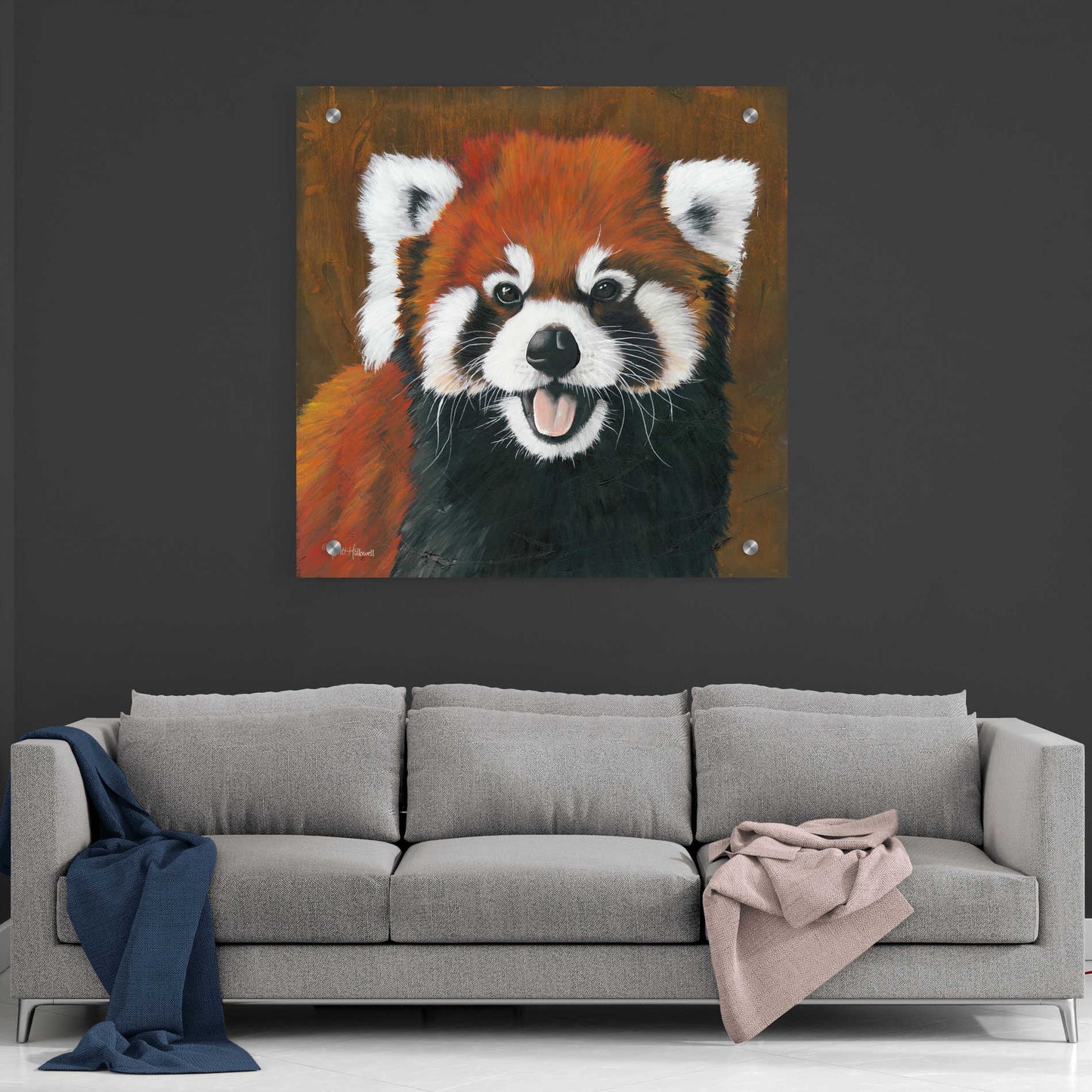 Epic Art 'Red' by Britt Hallowell, Acrylic Glass Wall Art,36x36