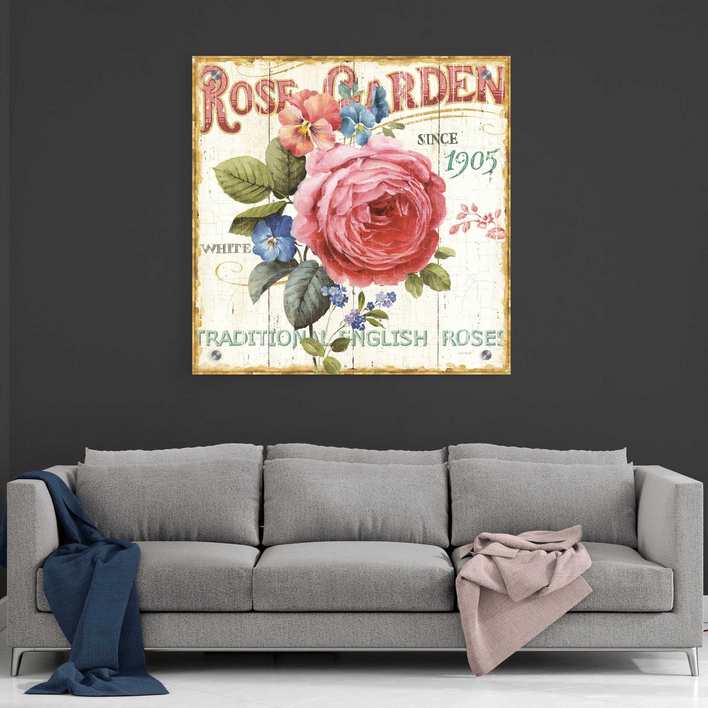 Epic Art 'Rose Garden I' by Lisa Audit, Acrylic Glass Wall Art,36x36