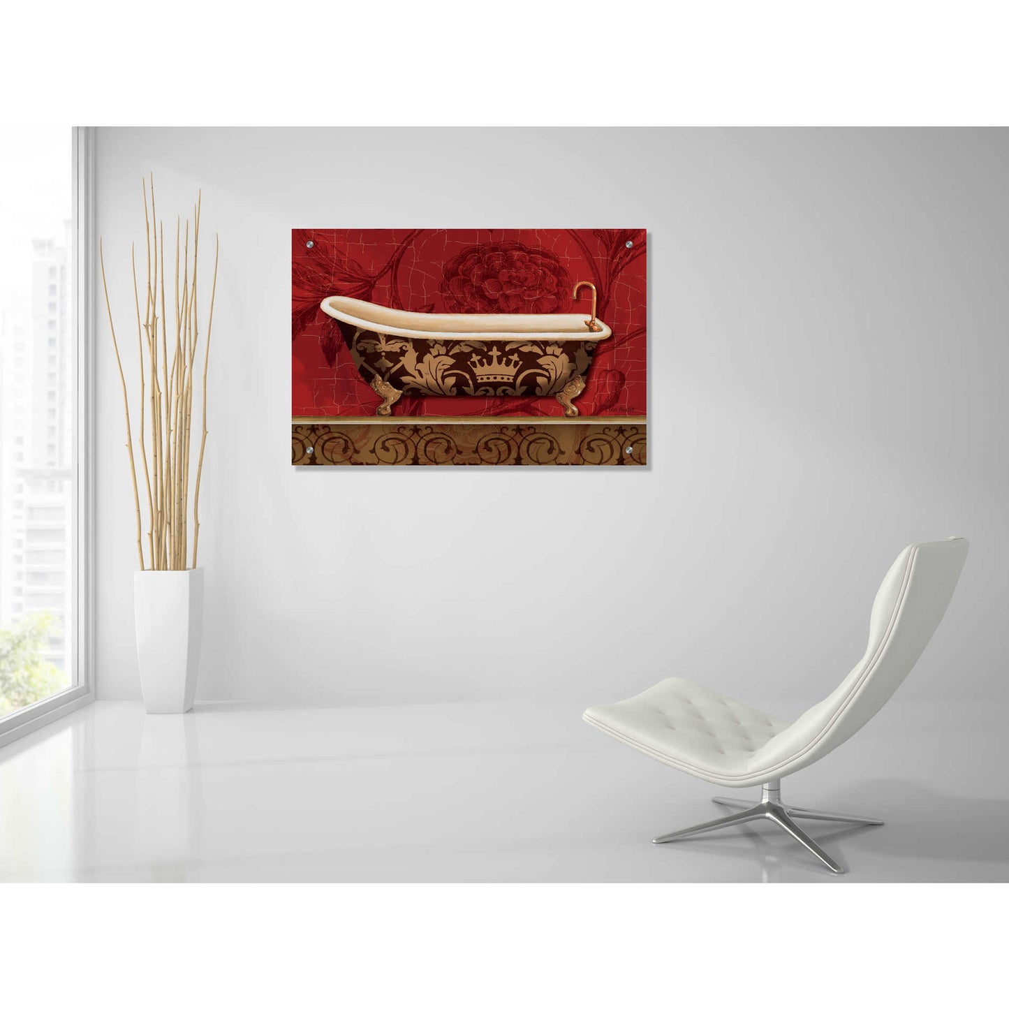 Epic Art 'Royal Red Bath II,' by Lisa Audit, Acrylic Glass Wall Art,36x24
