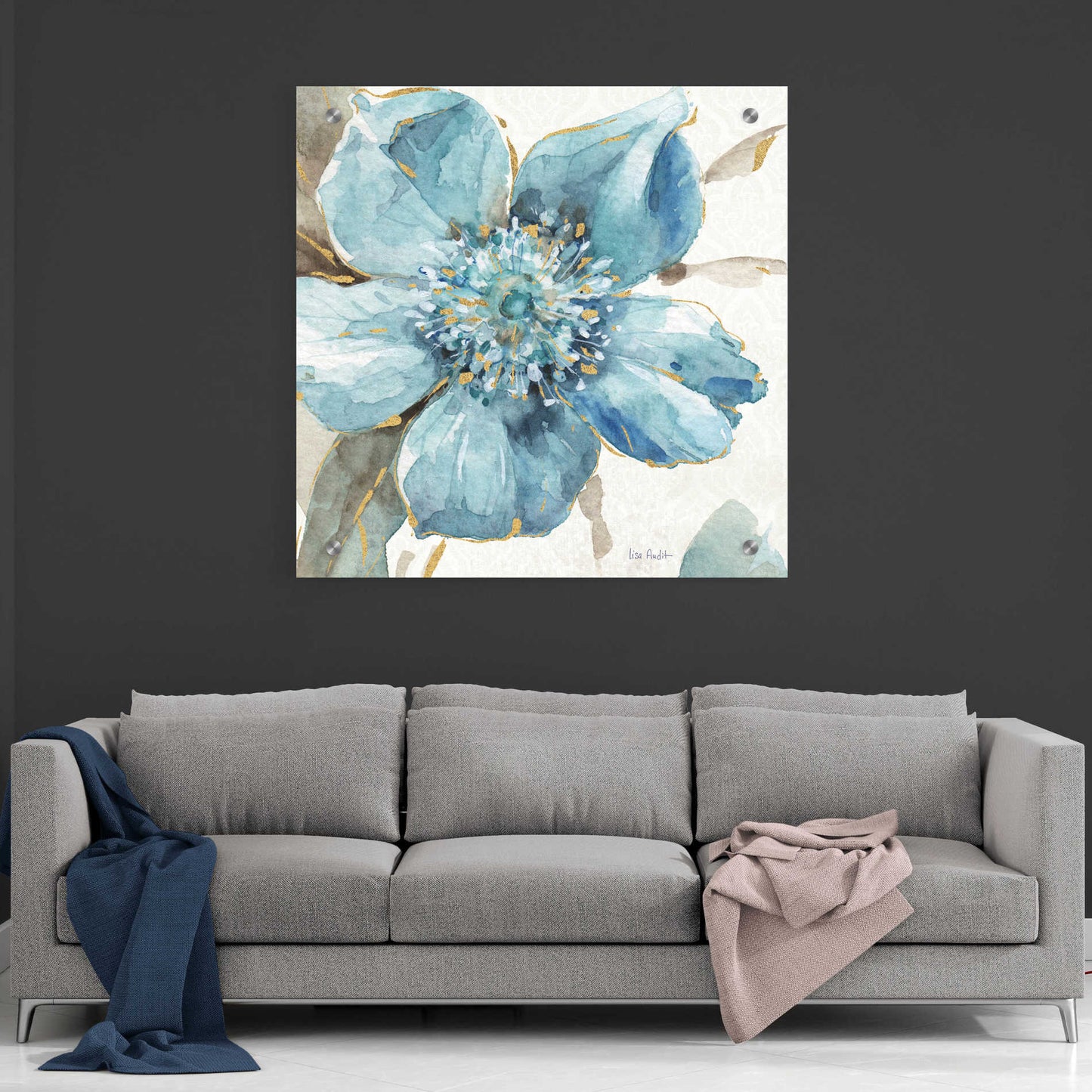 Epic Art 'Indigold VI,' by Lisa Audit, Acrylic Glass Wall Art,36x36