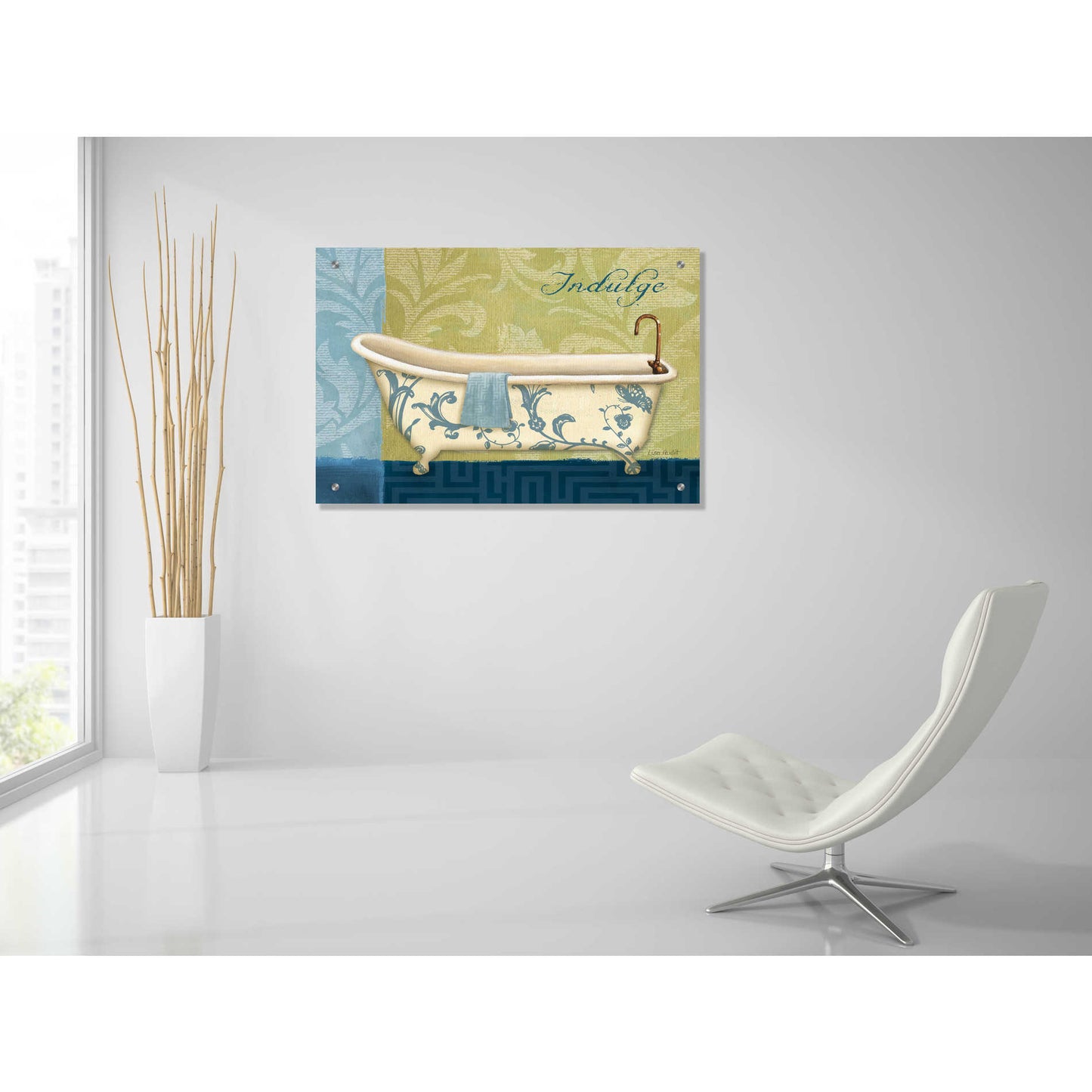 Epic Art 'Blue Botanical Bath I' by Lisa Audit, Acrylic Glass Wall Art,36x24