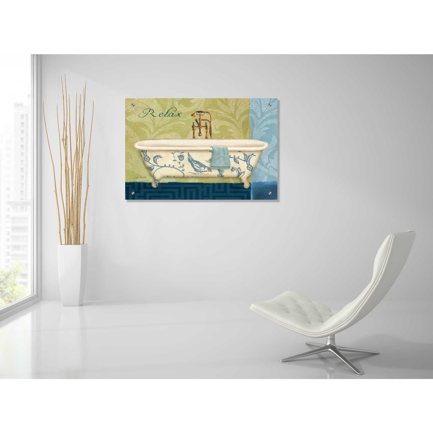 Epic Art 'Blue Botanical Bath II' by Lisa Audit, Acrylic Glass Wall Art,36x24