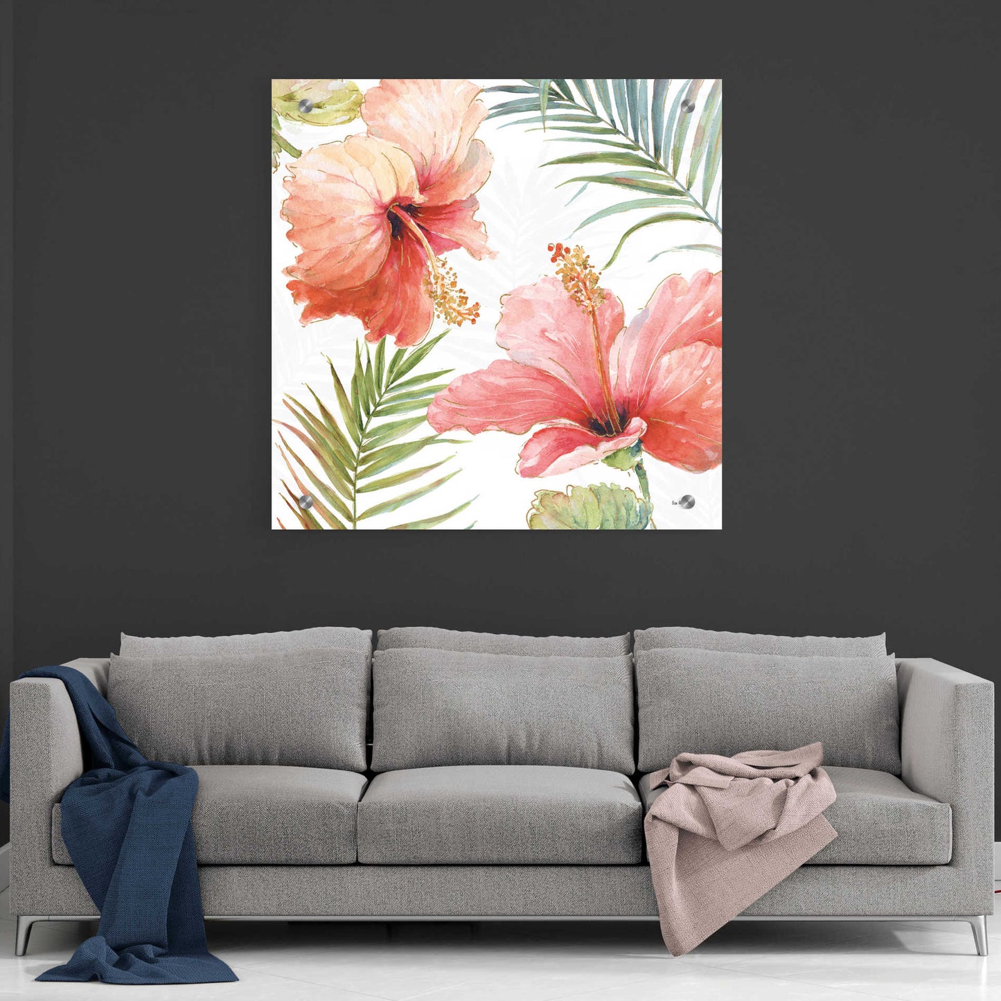 Epic Art 'Tropical Blush II' by Lisa Audit, Acrylic Glass Wall Art,36x36