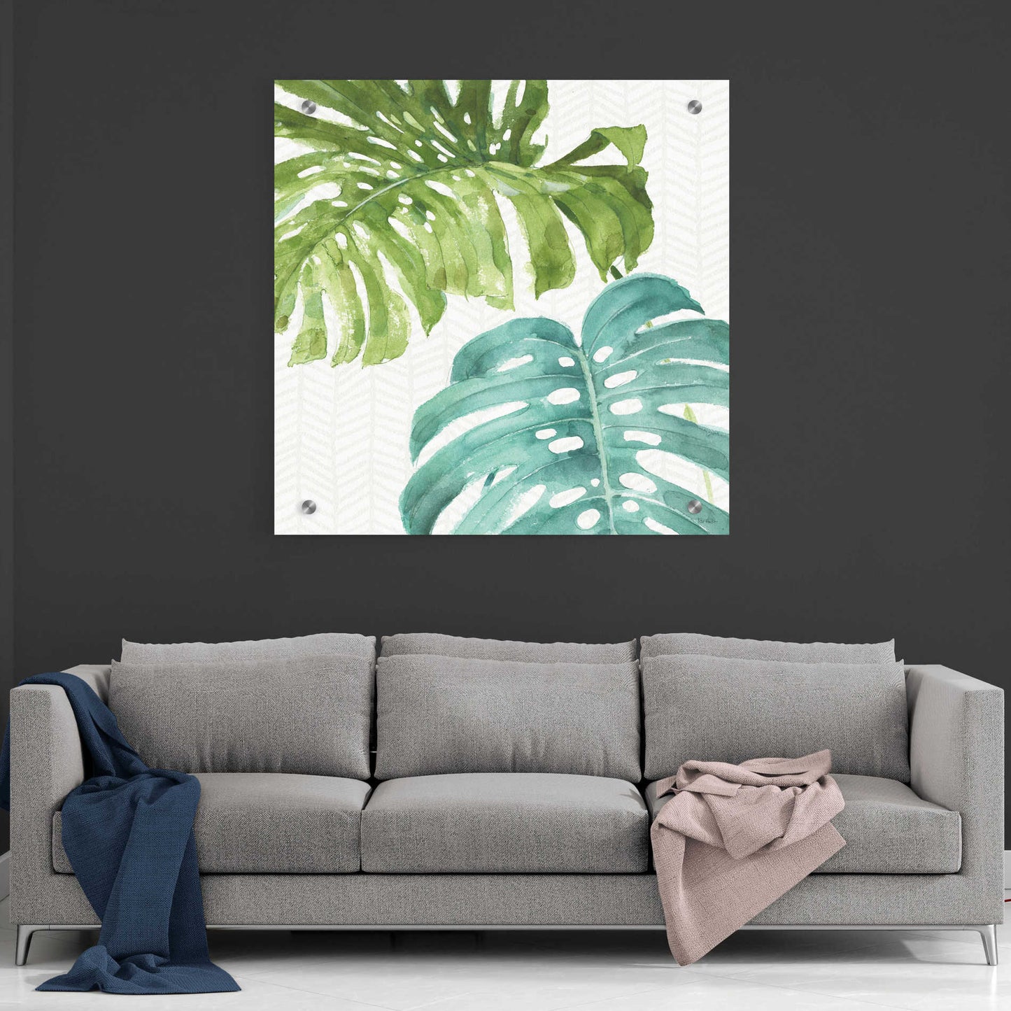 Epic Art 'Mixed Greens LXXVI' by Lisa Audit, Acrylic Glass Wall Art,36x36