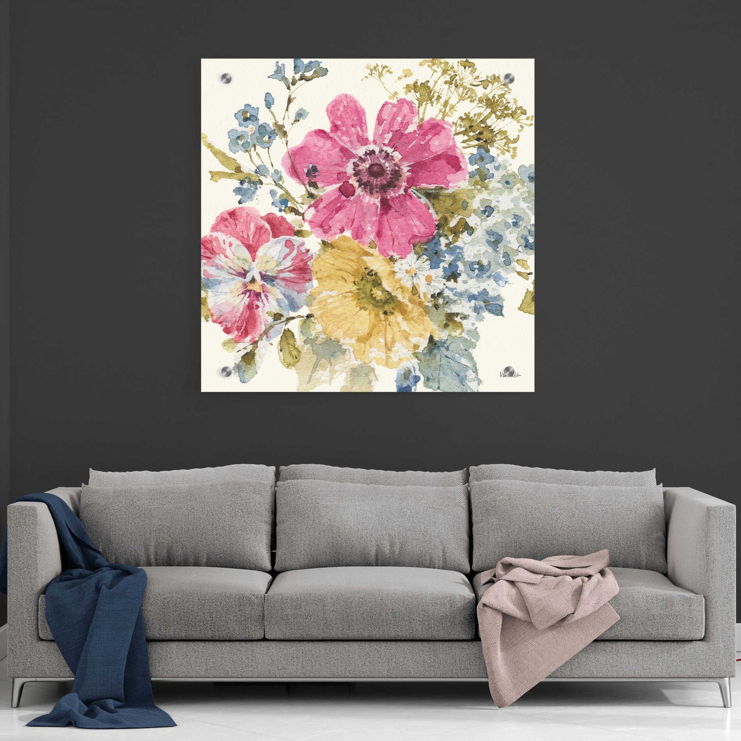 Epic Art 'Summer Garden II' by Lisa Audit, Acrylic Glass Wall Art,36x36