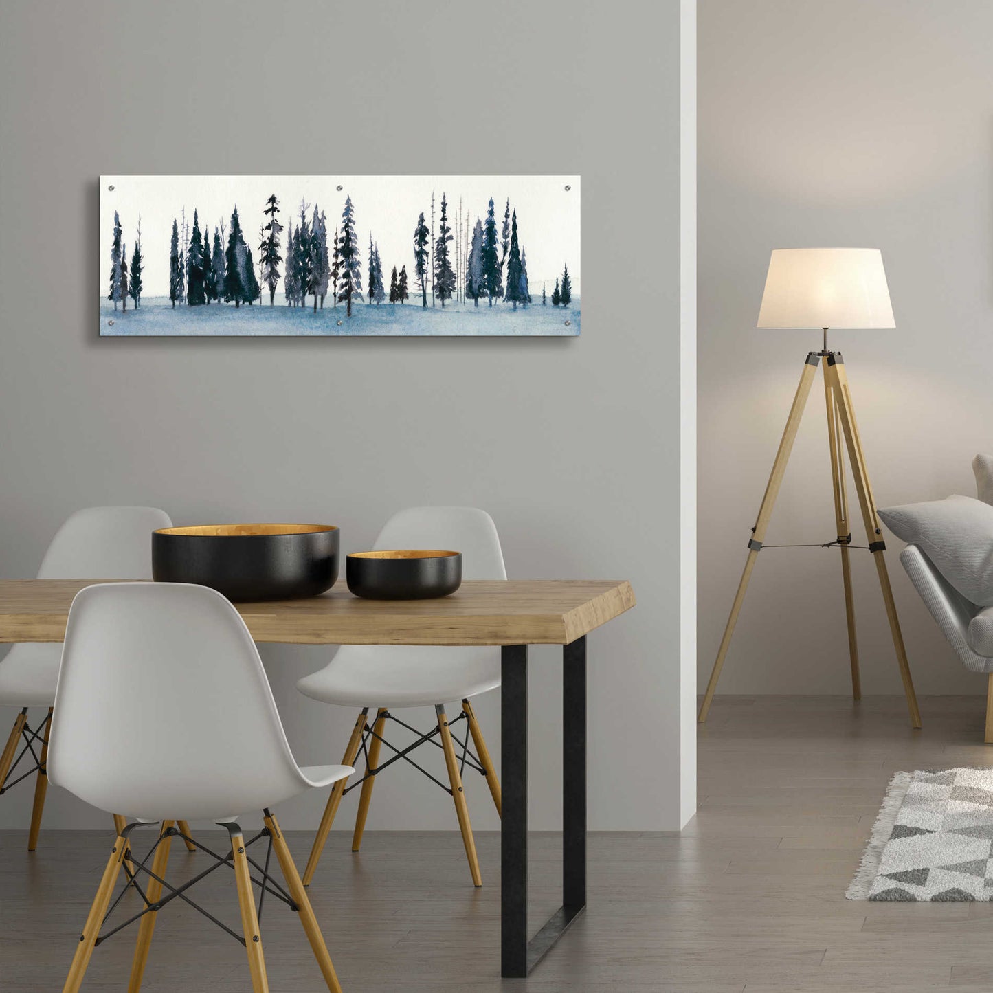Epic Art 'Sapphire Grove II' by Grace Popp, Acrylic Wall Glass,48x16