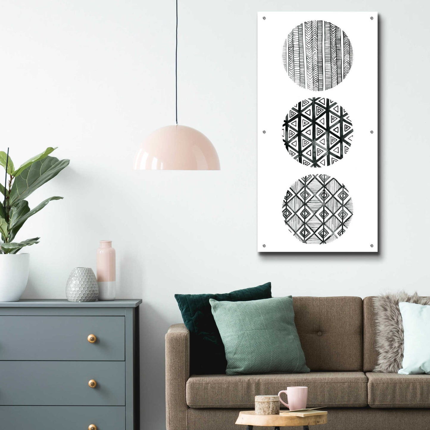 Epic Art 'Tribal Pattern III' by Grace Popp,Acrylic Glass Wall Art,24x48