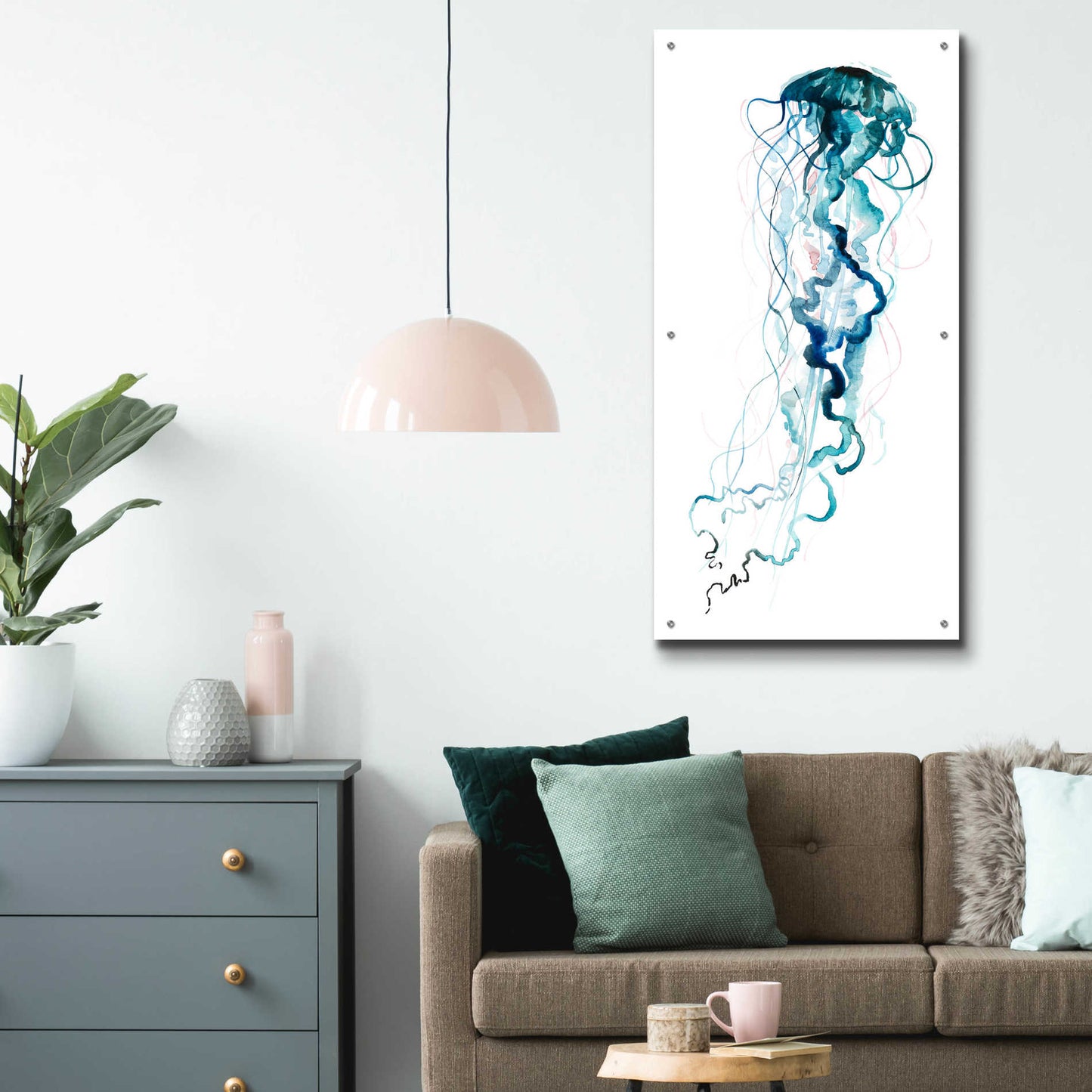 Epic Art 'Electric Tangle I' by Grace Popp,Acrylic Glass Wall Art,24x48