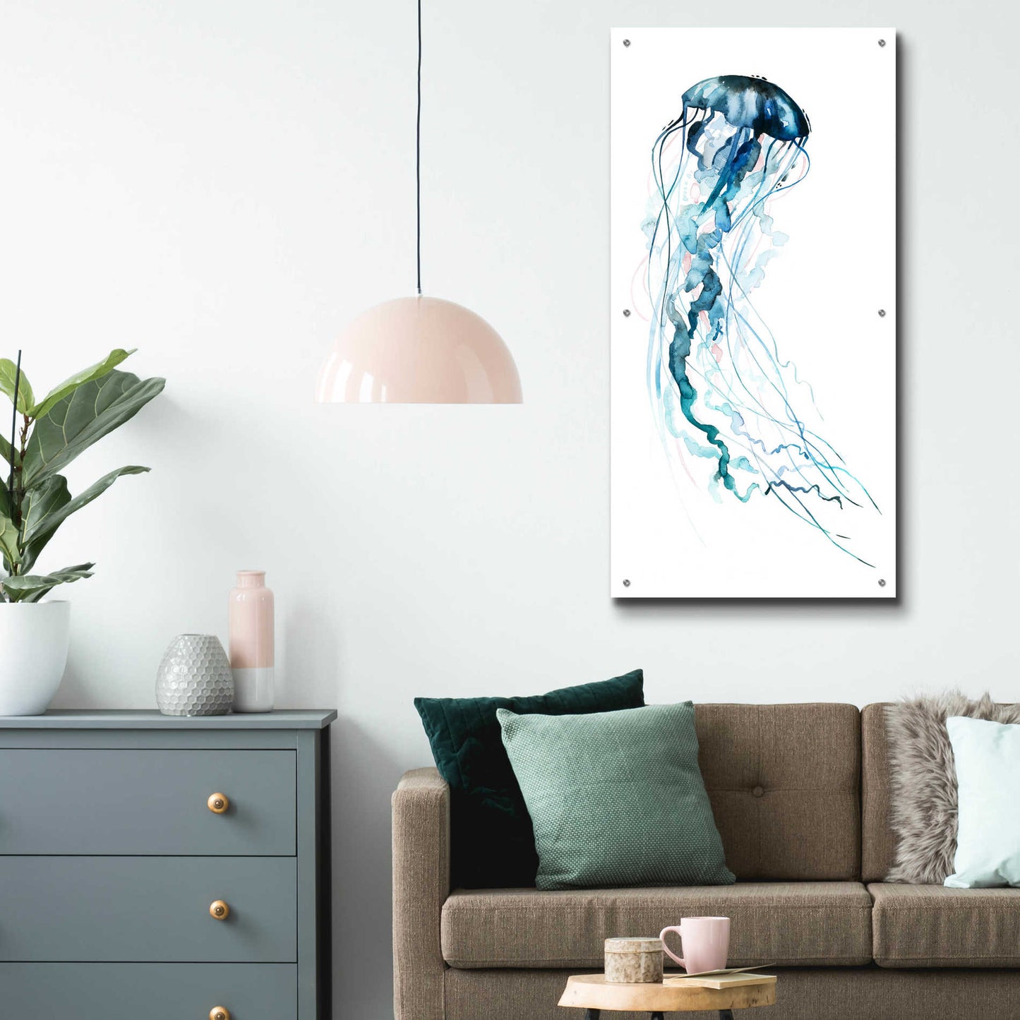 Epic Art 'Electric Tangle II' by Grace Popp,Acrylic Glass Wall Art,24x48