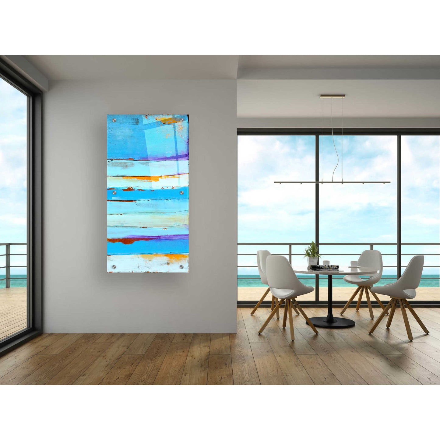 Epic Art 'Blue Jam II' by Erin Ashley, Acrylic Glass Wall Art,24x48