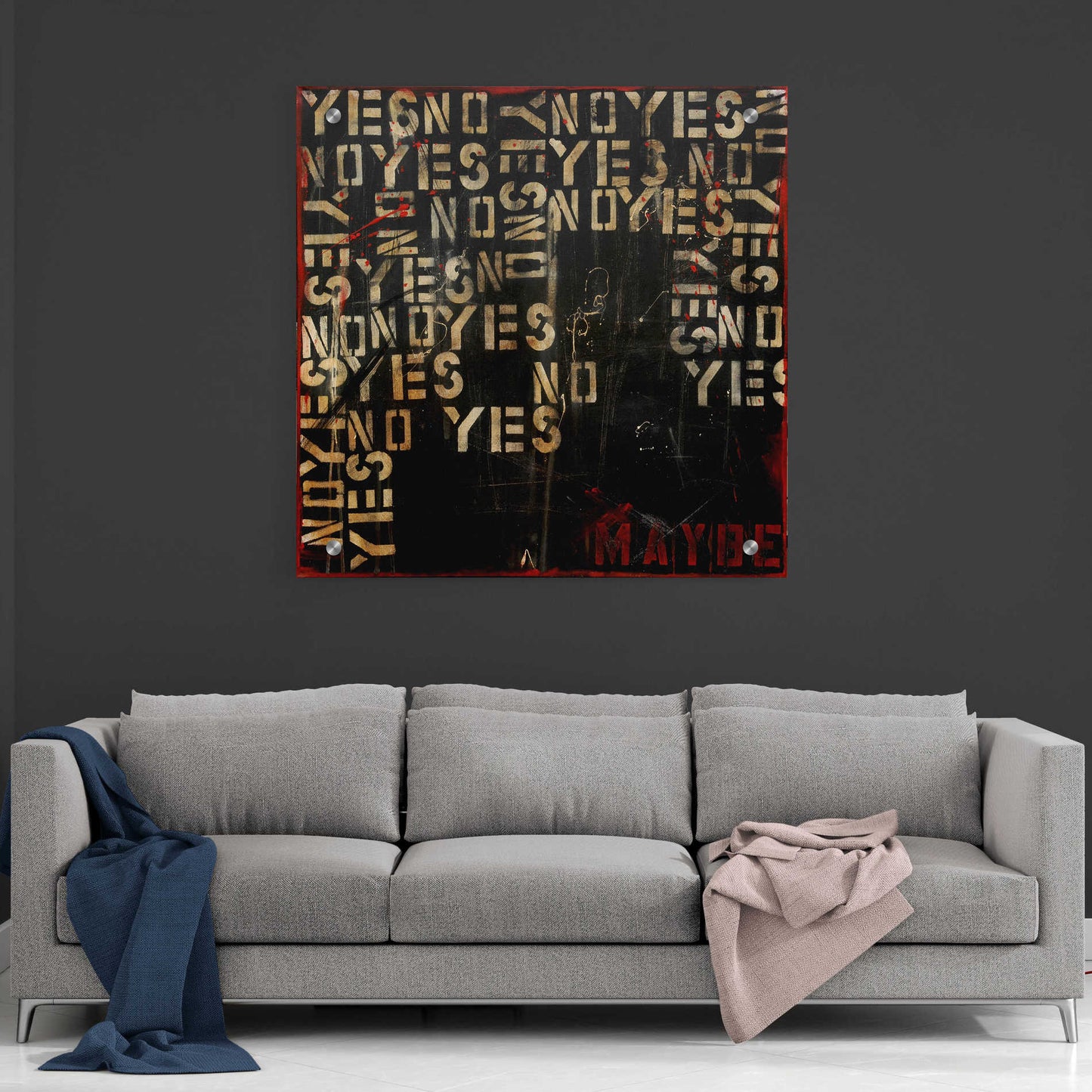 Epic Art 'Yes, No, Maybe' by Erin Ashley, Acrylic Wall Art,36x36