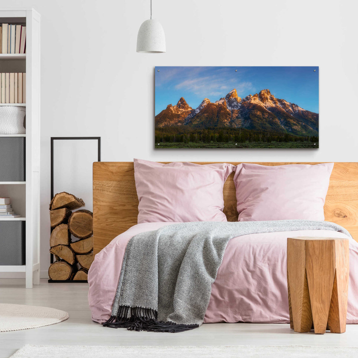 Epic Art 'Tetons First Light' by Darren White, Acrylic Glass Wall Art,48x24