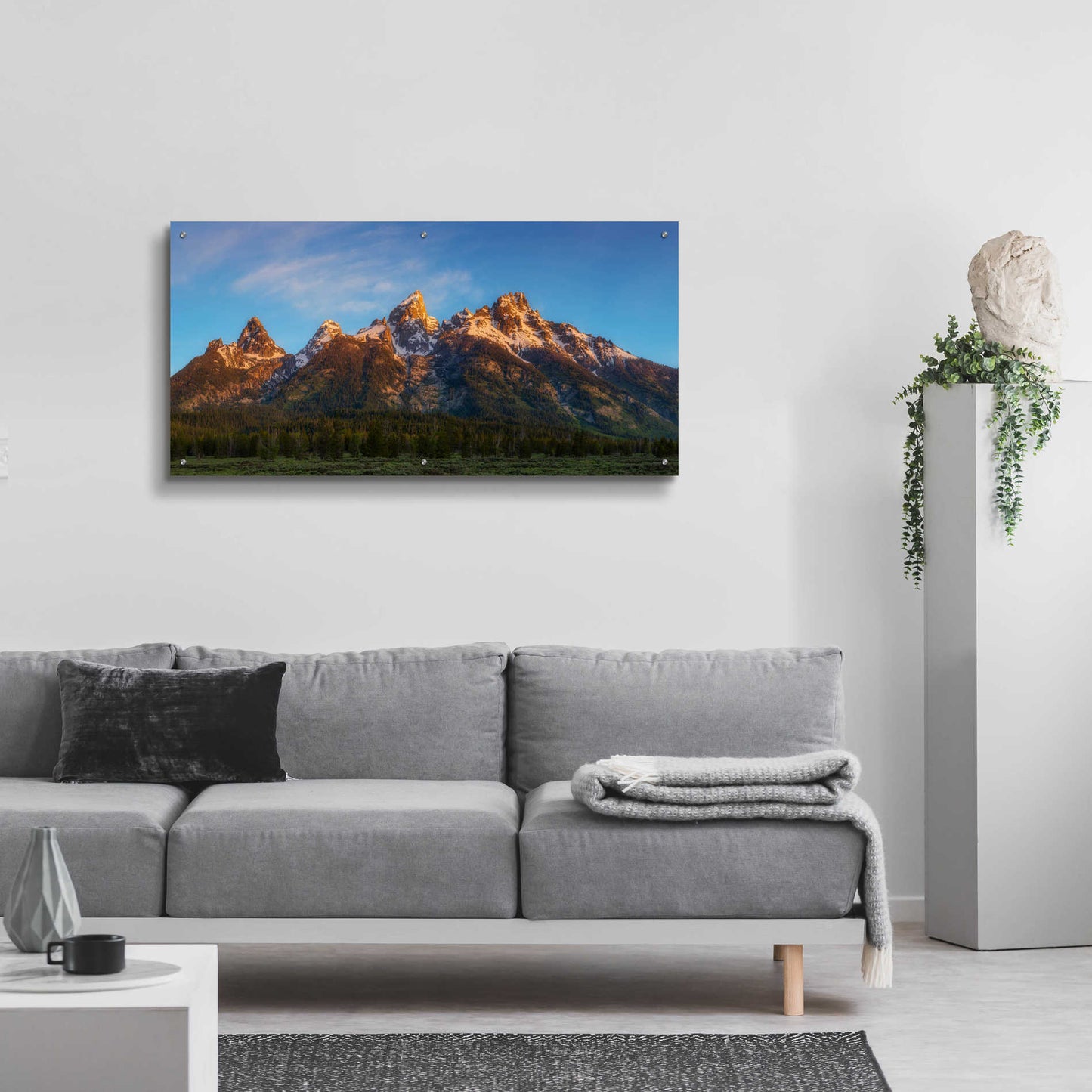 Epic Art 'Tetons First Light' by Darren White, Acrylic Glass Wall Art,48x24