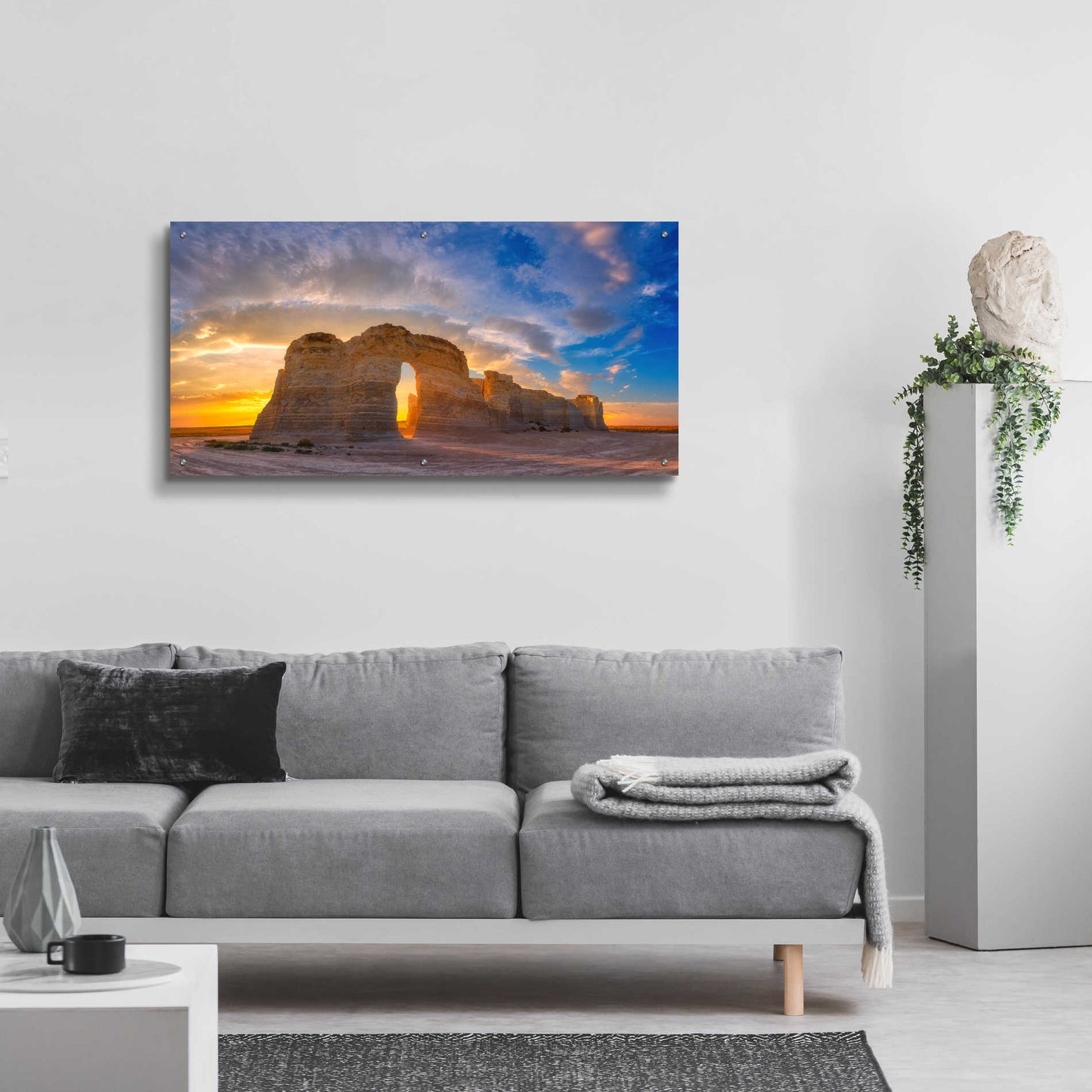 Epic Art 'Kansas Gold' by Darren White, Acrylic Glass Wall Art,48x24