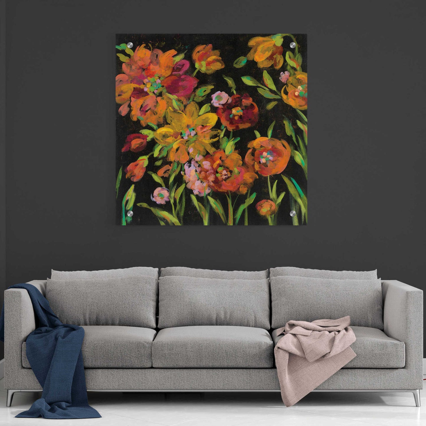 Epic Art 'July Garden Trio III' by Silvia Vassileva, Acrylic Glass Wall Art,36x36