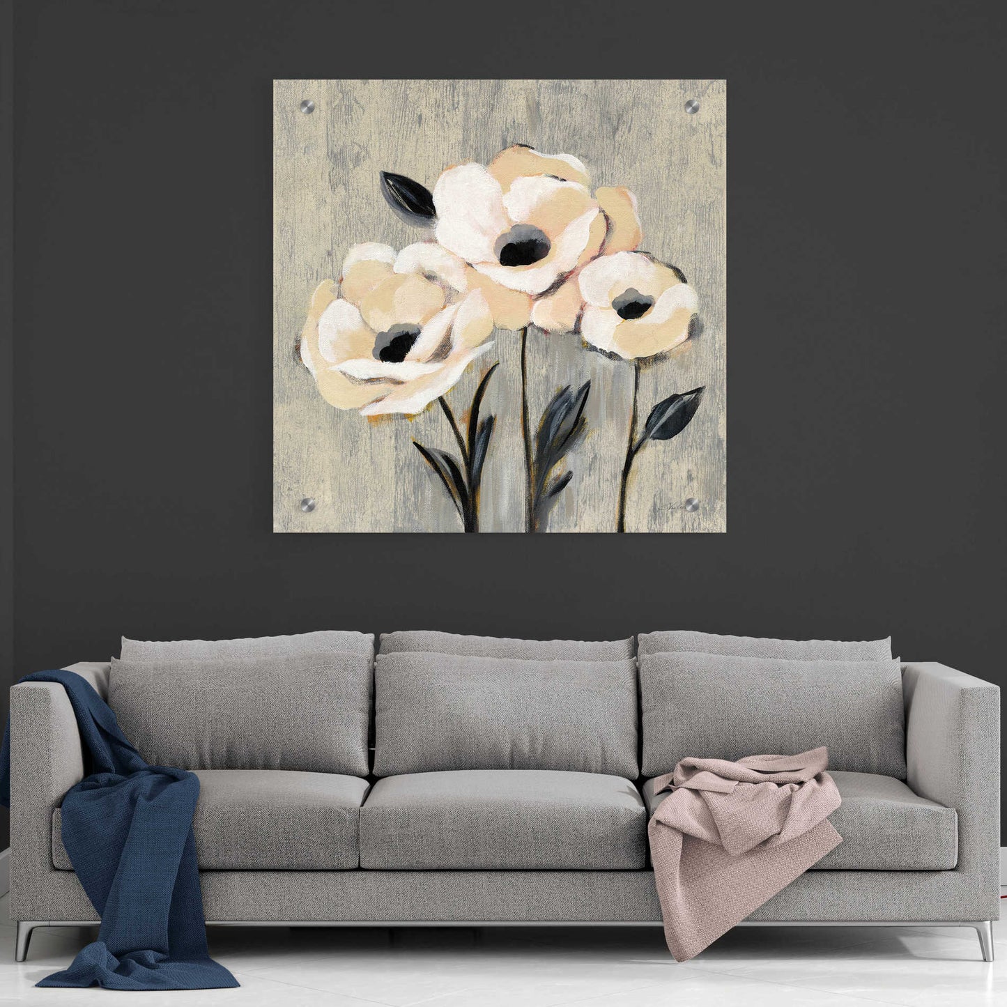 Epic Art 'Graphic Floral I' by Silvia Vassileva, Acrylic Glass Wall Art,36x36