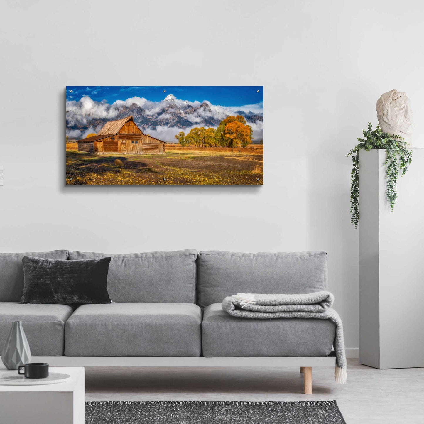 Epic Art 'Warm Morning Light in the Tetons' by Darren White, Acrylic Glass Wall Art,48x24