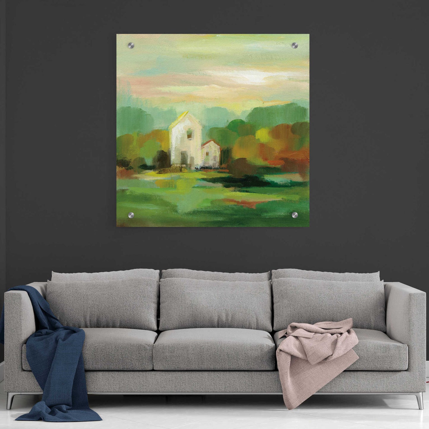 Epic Art 'October Farm I' by Silvia Vassileva, Acrylic Glass Wall Art,36x36