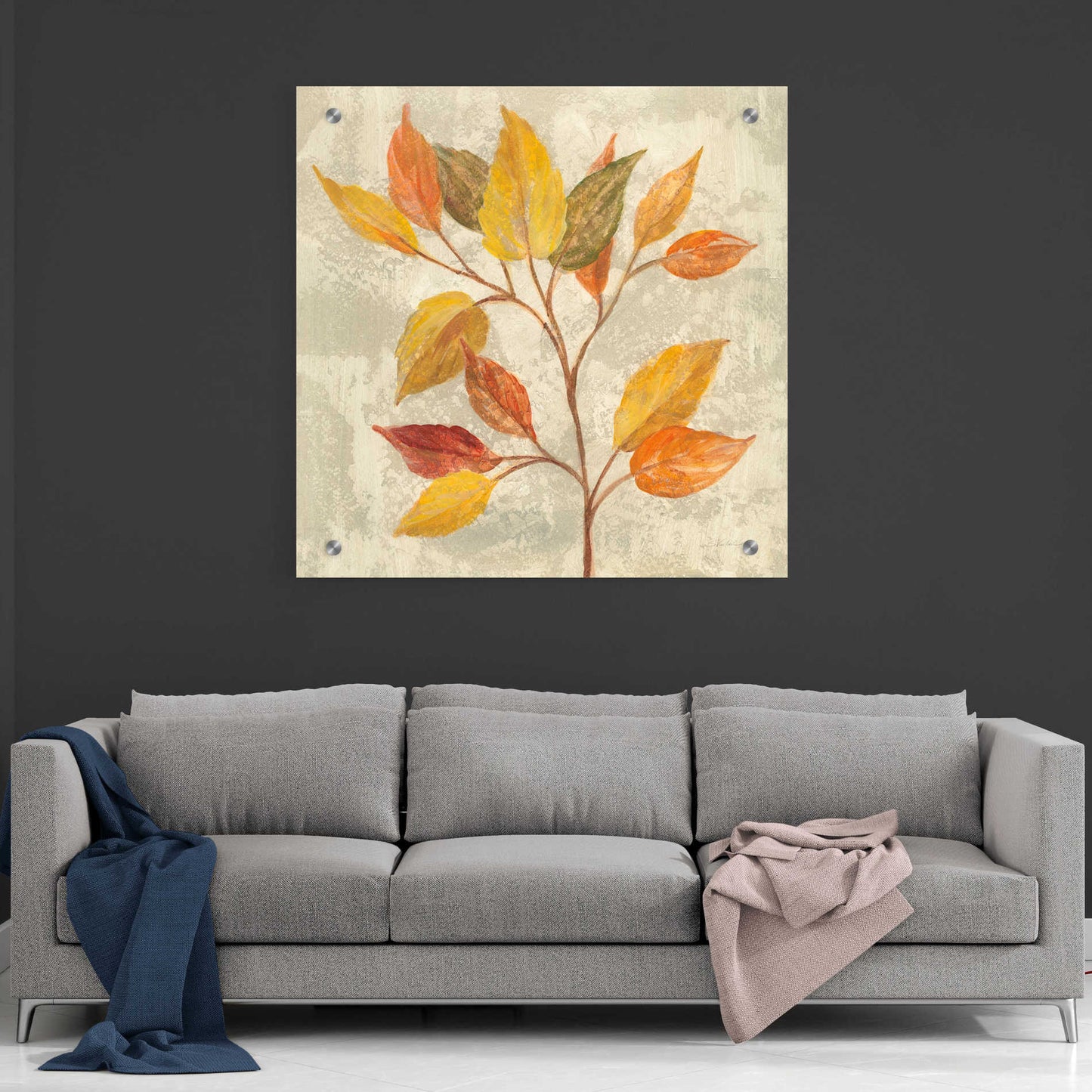 Epic Art 'November Leaves II' by Silvia Vassileva, Acrylic Glass Wall Art,36x36