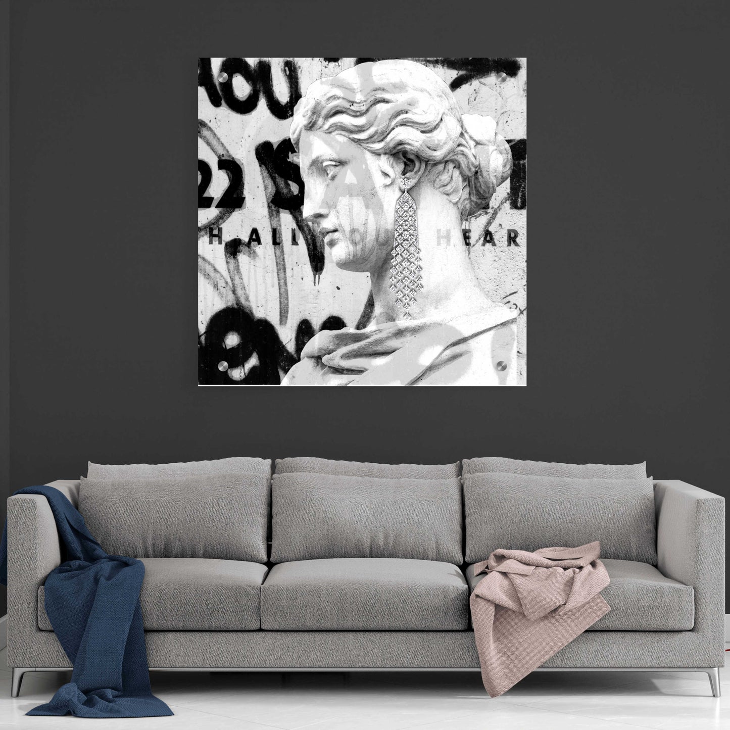 Epic Art 'Graffiti Bust 1' by Karen Smith, Acrylic Glass Wall Art,36x36