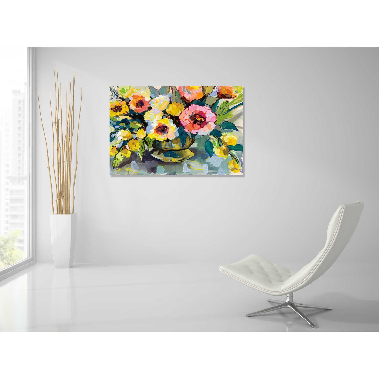 Epic Art 'Cottage Bouquet' by Jeanette Vertentes, Acrylic Glass Wall Art,36x24